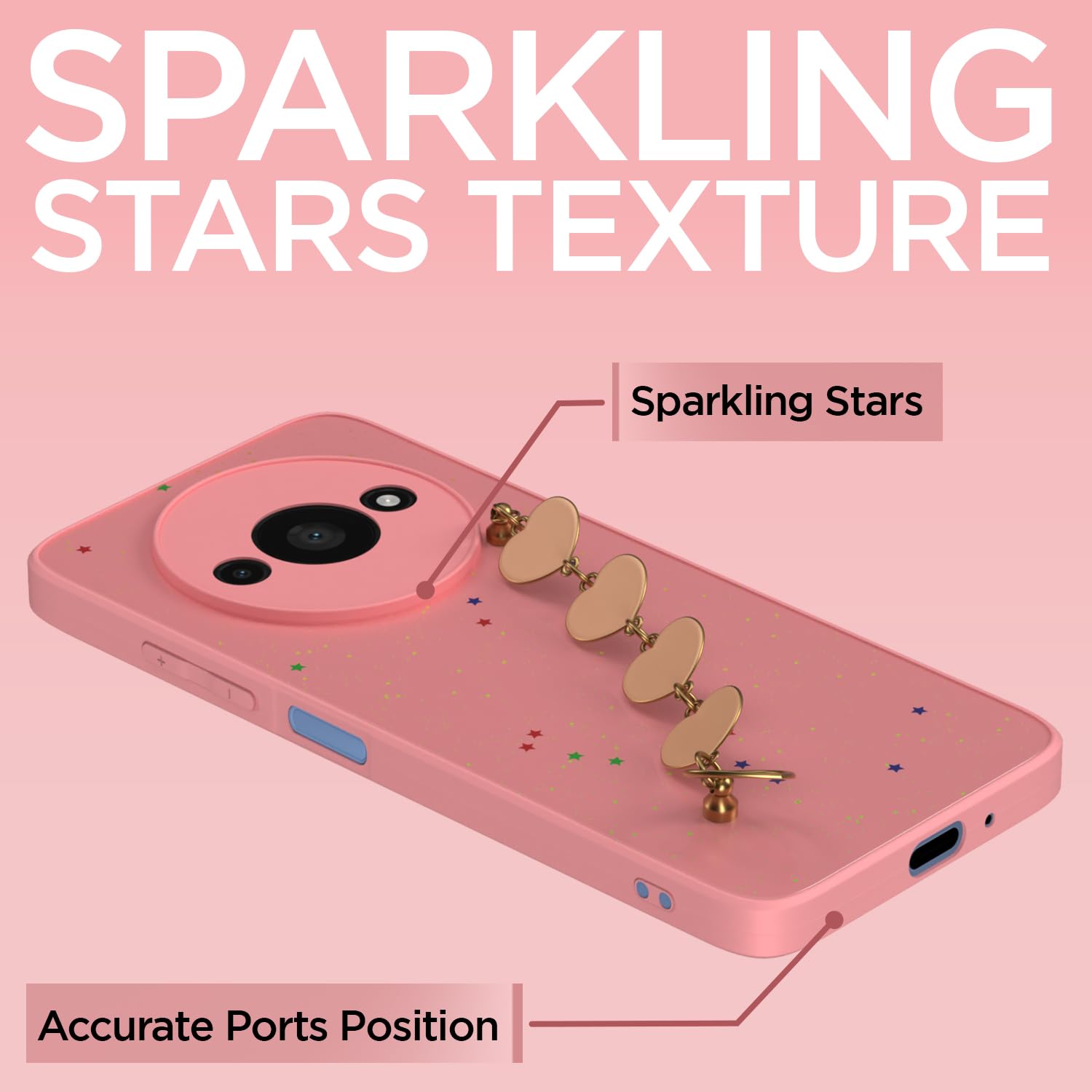 Pikkme pink Chain back cover for Redmi A3 (2024)/A3x/Poco C61 – photo 7