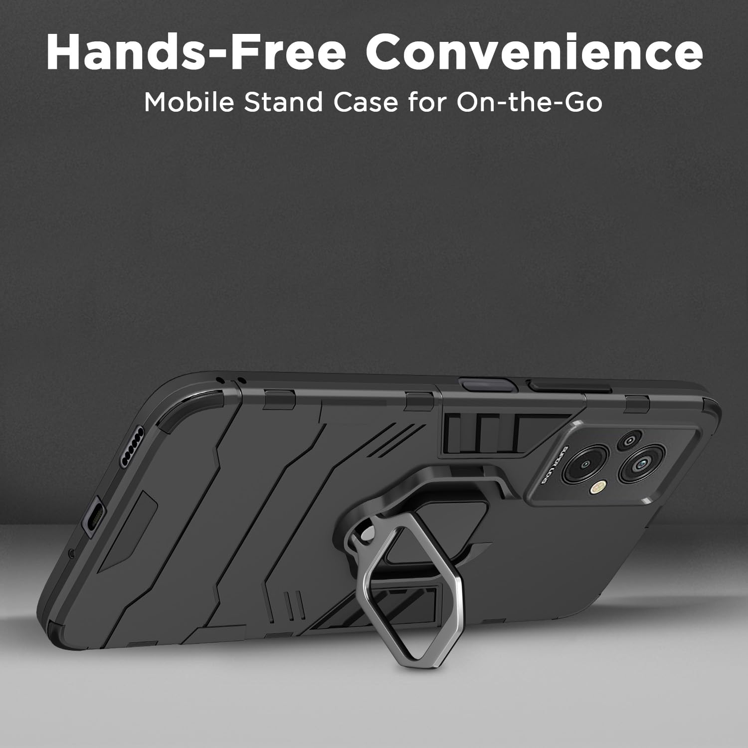 Pikkme Redmi 11 Prime 4G D5 Tough Armor Back Cover | Black