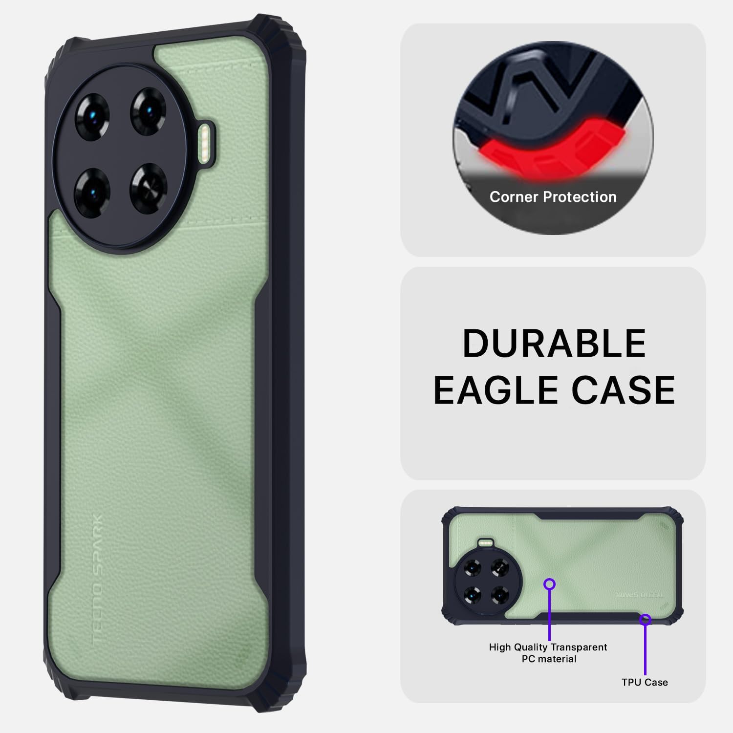 Pikkme blue Hybrid mobile back cover for Tecno Spark 20 Pro Plus 5G – photo 5
