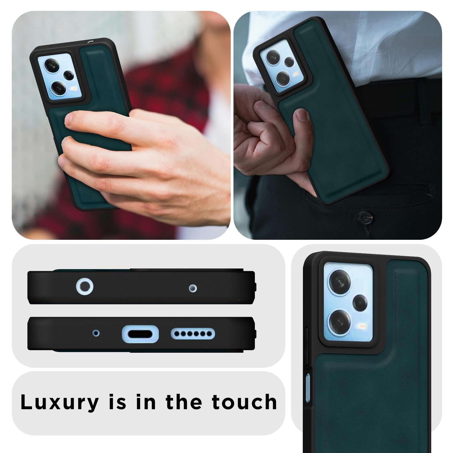 Green Leather mobile back cover for Redmi 12/Poco M6 Pro 5G – Pikkme – photo 7