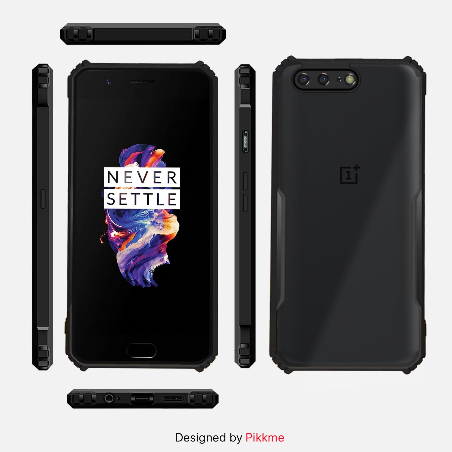 Pikkme OnePlus 5 Eagle Back Cover (Black)