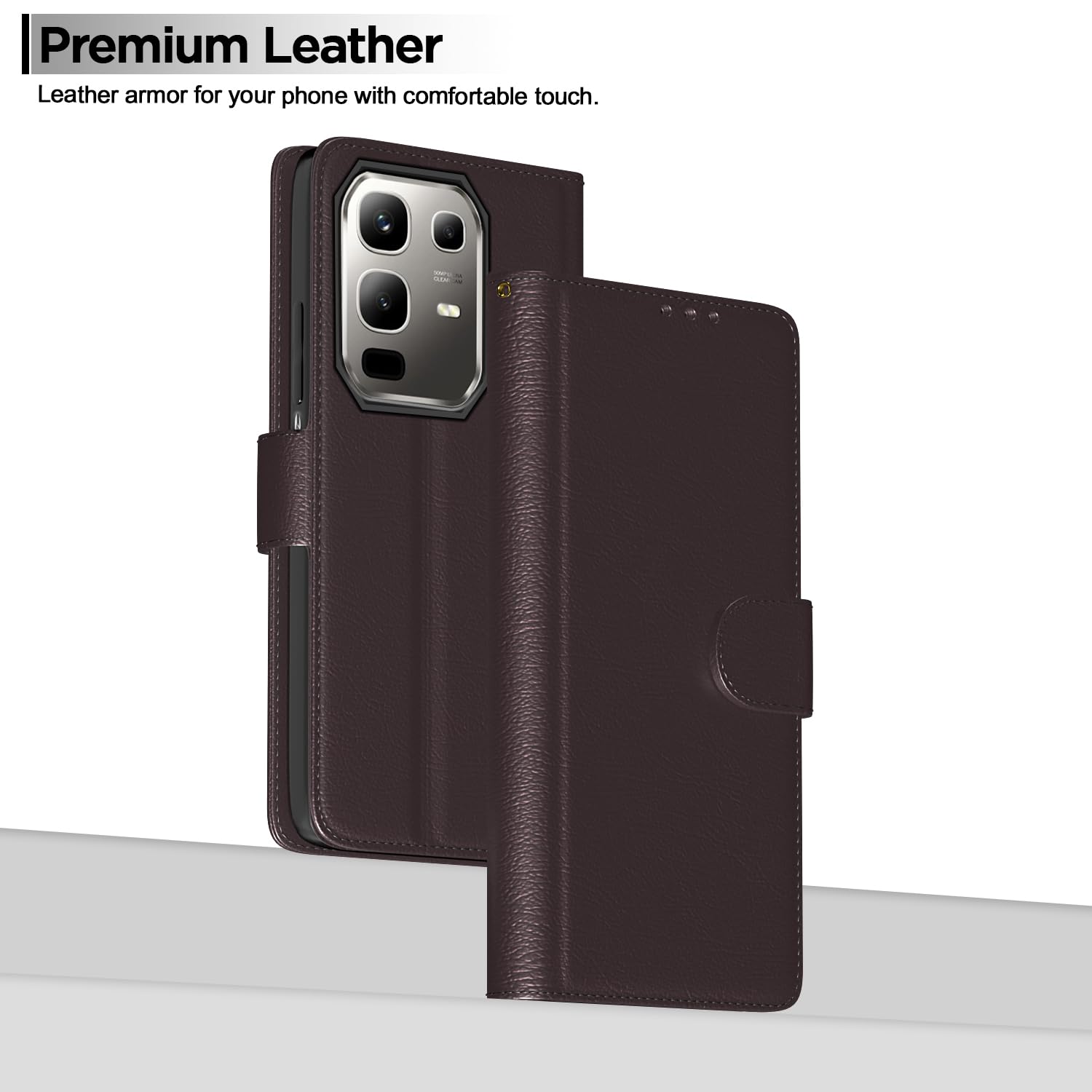 Pikkme Infinix Note 50x 5G Wallet coffee flip case – photo 2