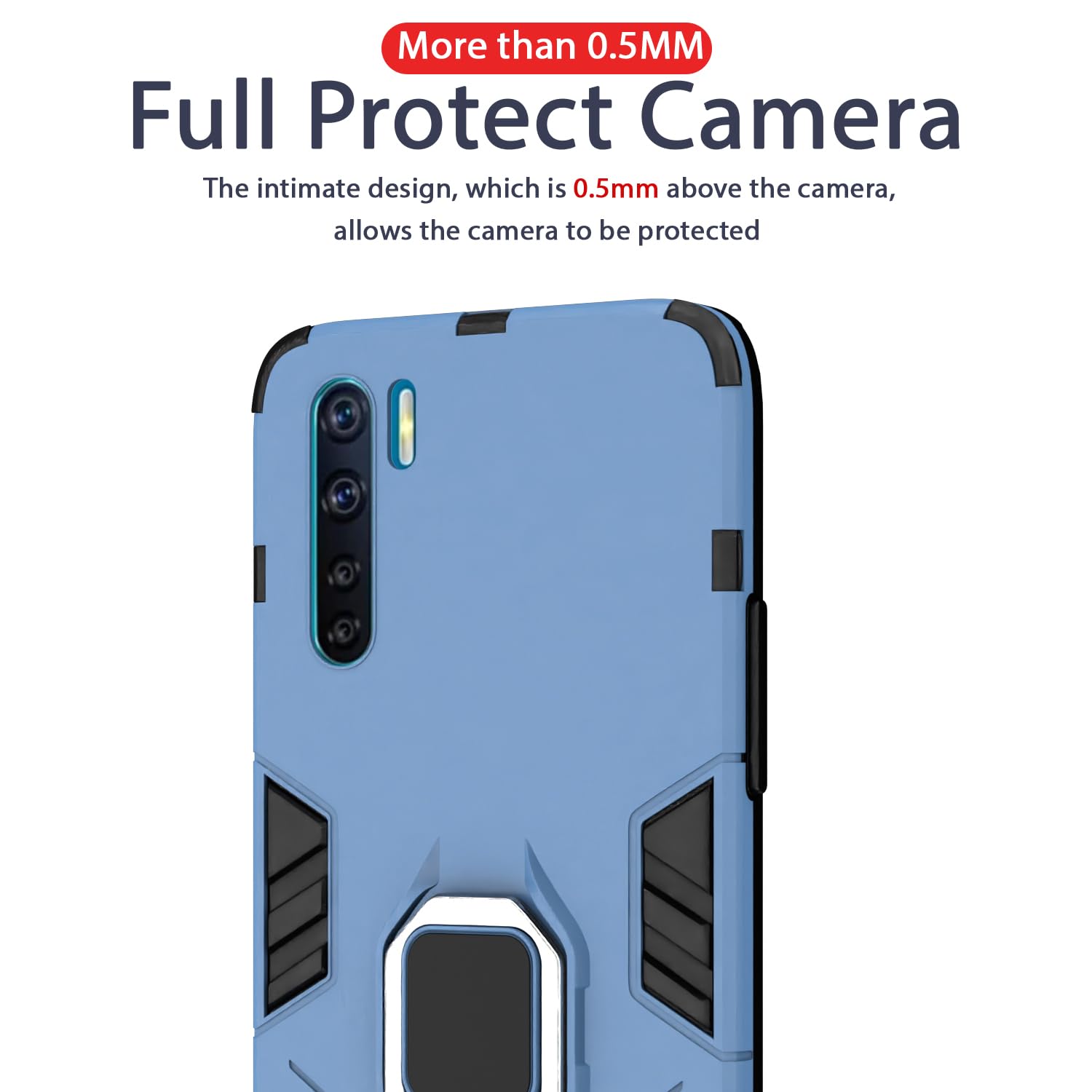 Oppo F15 back cover in blue by Pikkme – photo 7
