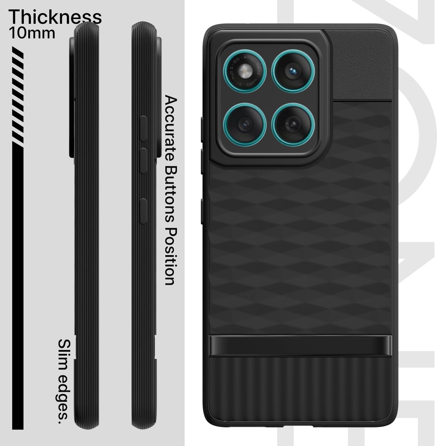 Pikkme Motorola Moto Edge 60 5G / Motorola Moto Edge 60 Fusion 5G Shockproof Soft Flexible Gencase Back cover (Black)