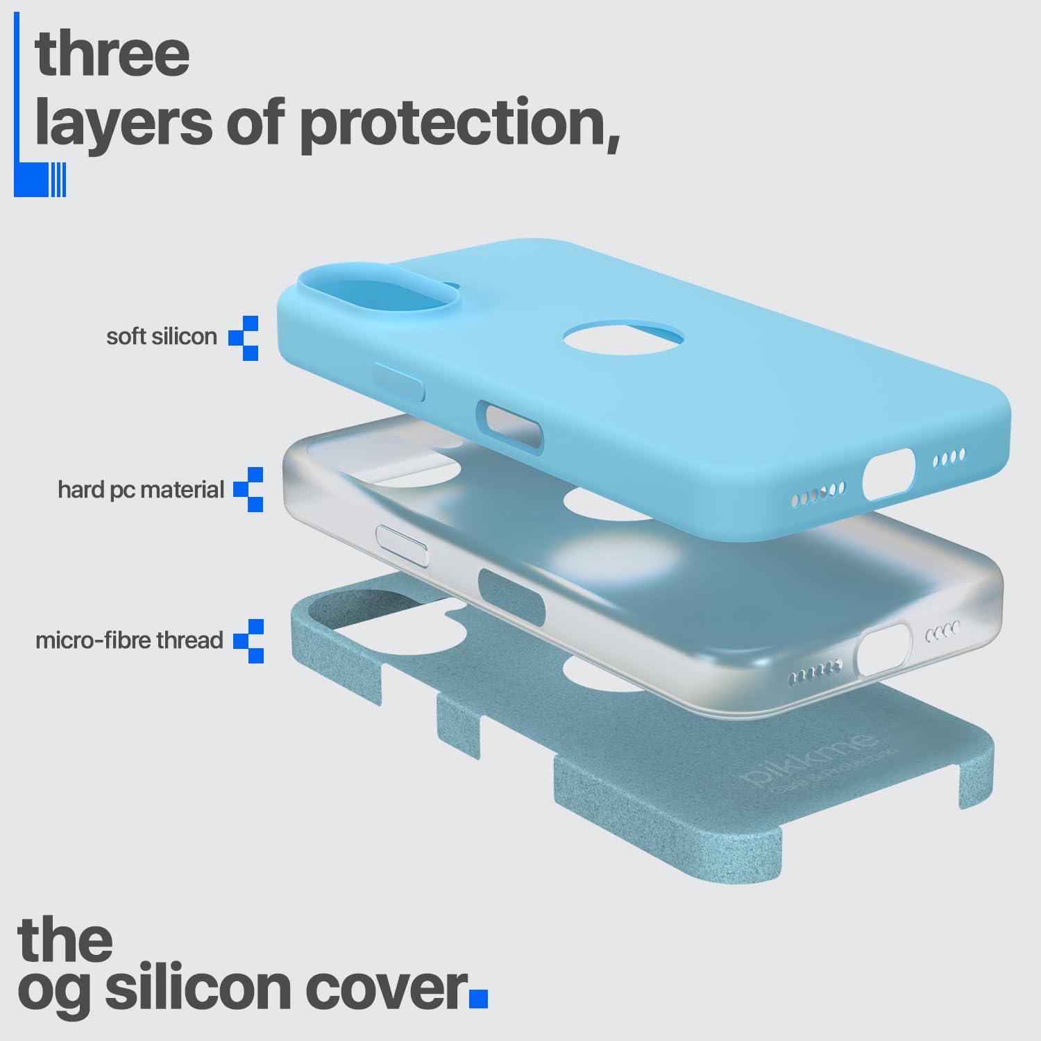 Pikkme iPhone 16 Plus Super Soft Silicone Back Cover (Sea Blue)