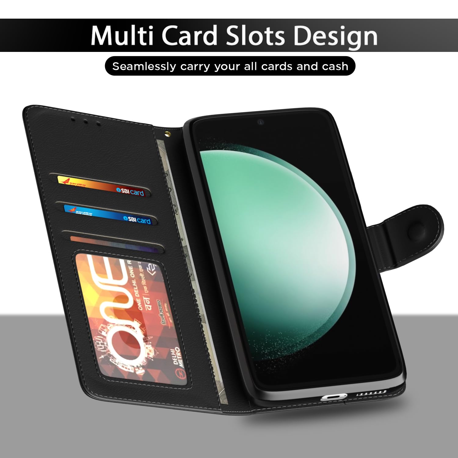 Pikkme Samsung S23 FE 5G Wallet black mobile flip cover – photo 5