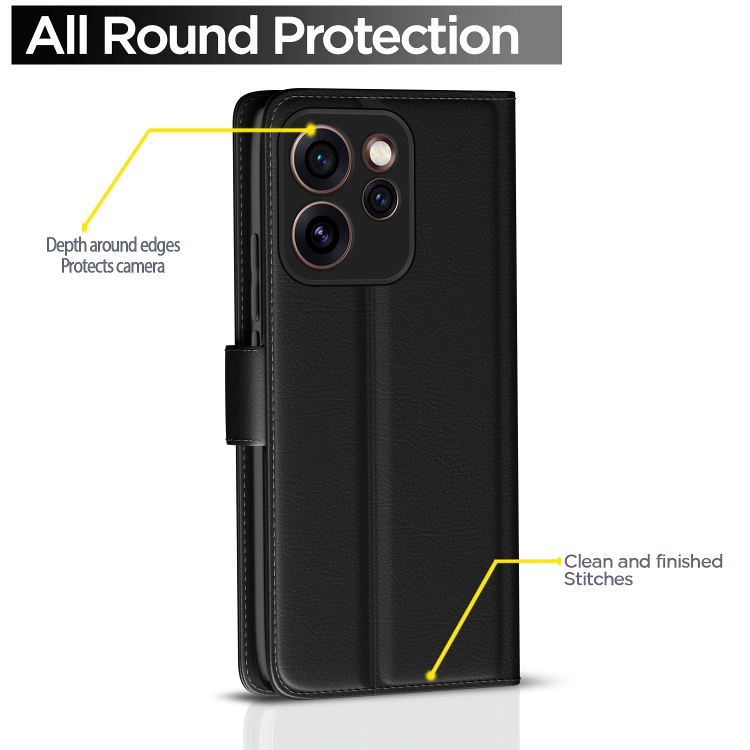 Pikkme black Wallet wallet flip cover for Oppo Reno 15 Pro Mini 5G – photo 4