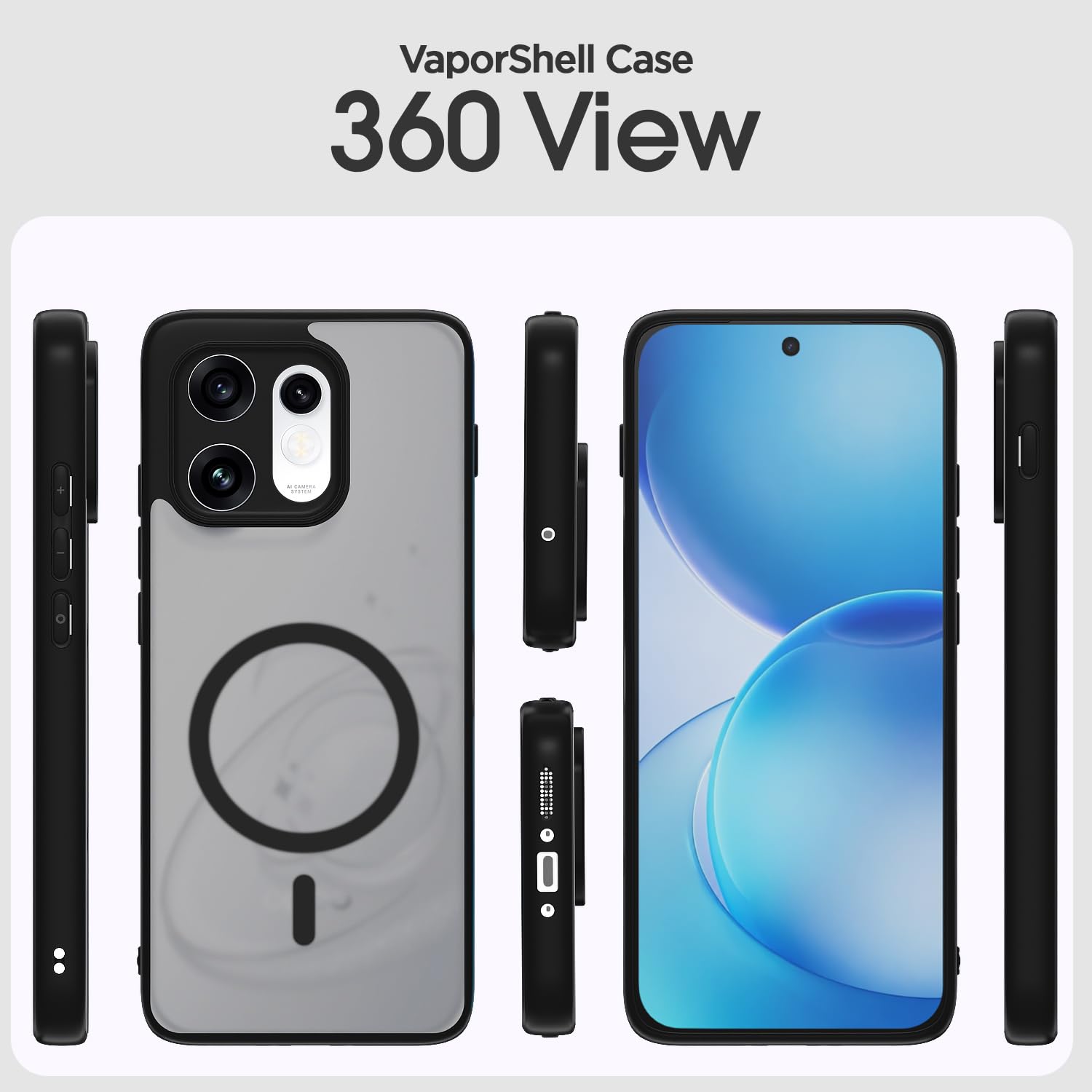 Pikkme Oppo Reno 16/16 Pro 5G black smoke mag-safe mobile cover – photo 2