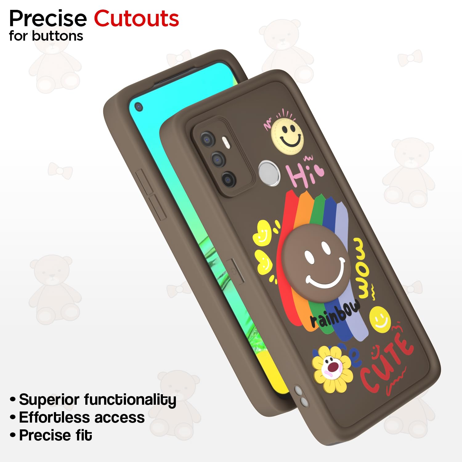 Pikkme Oppo A53 Soft Silicone brown mobile cover – photo 6
