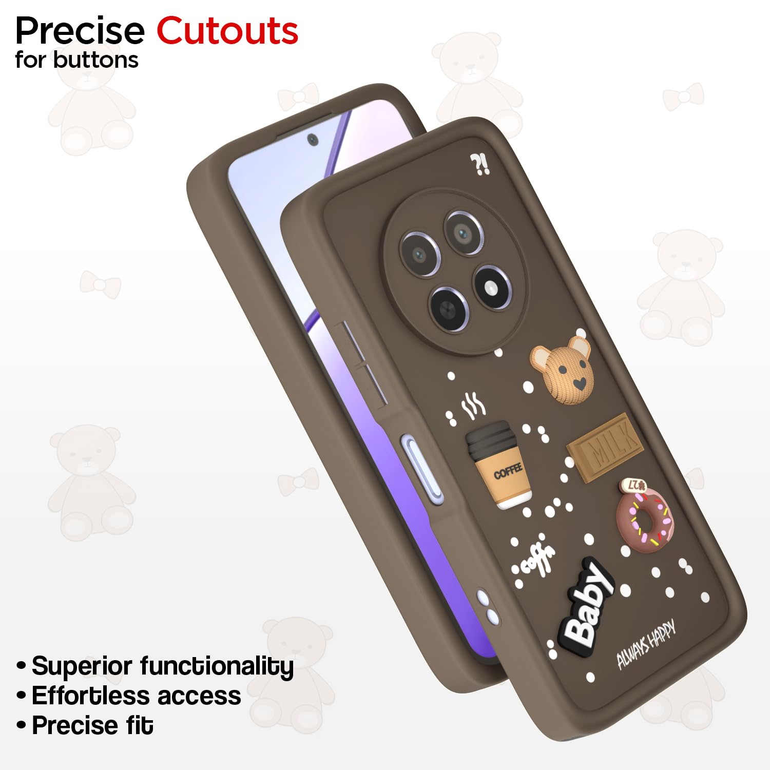 Realme Narzo 70x 5G/N65/13/12/12X 5G/C65 mobile back cover in brown by Pikkme – photo 6