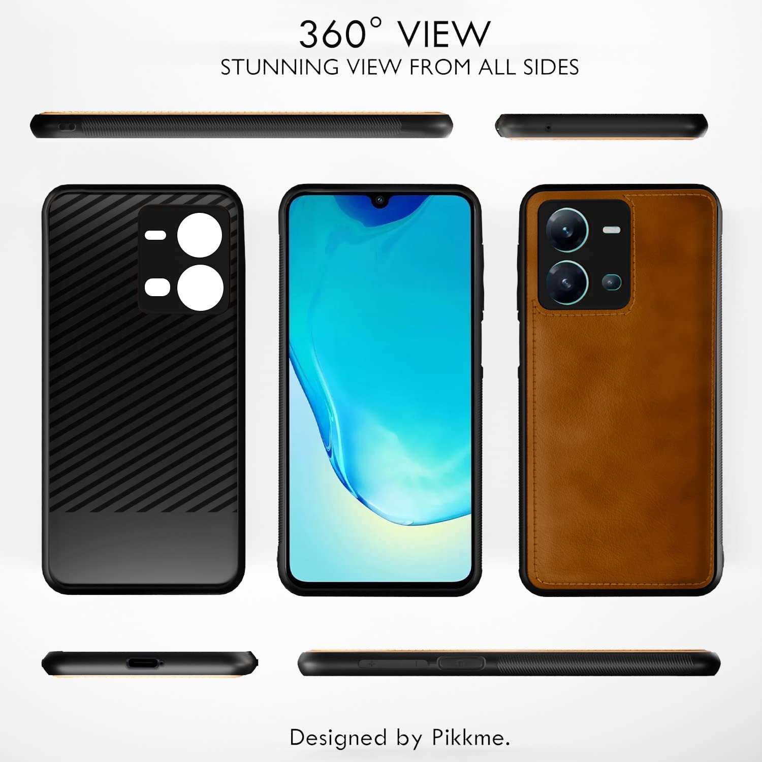 Vivo V25 5G Leather phone cover in brown by Pikkme – photo 3
