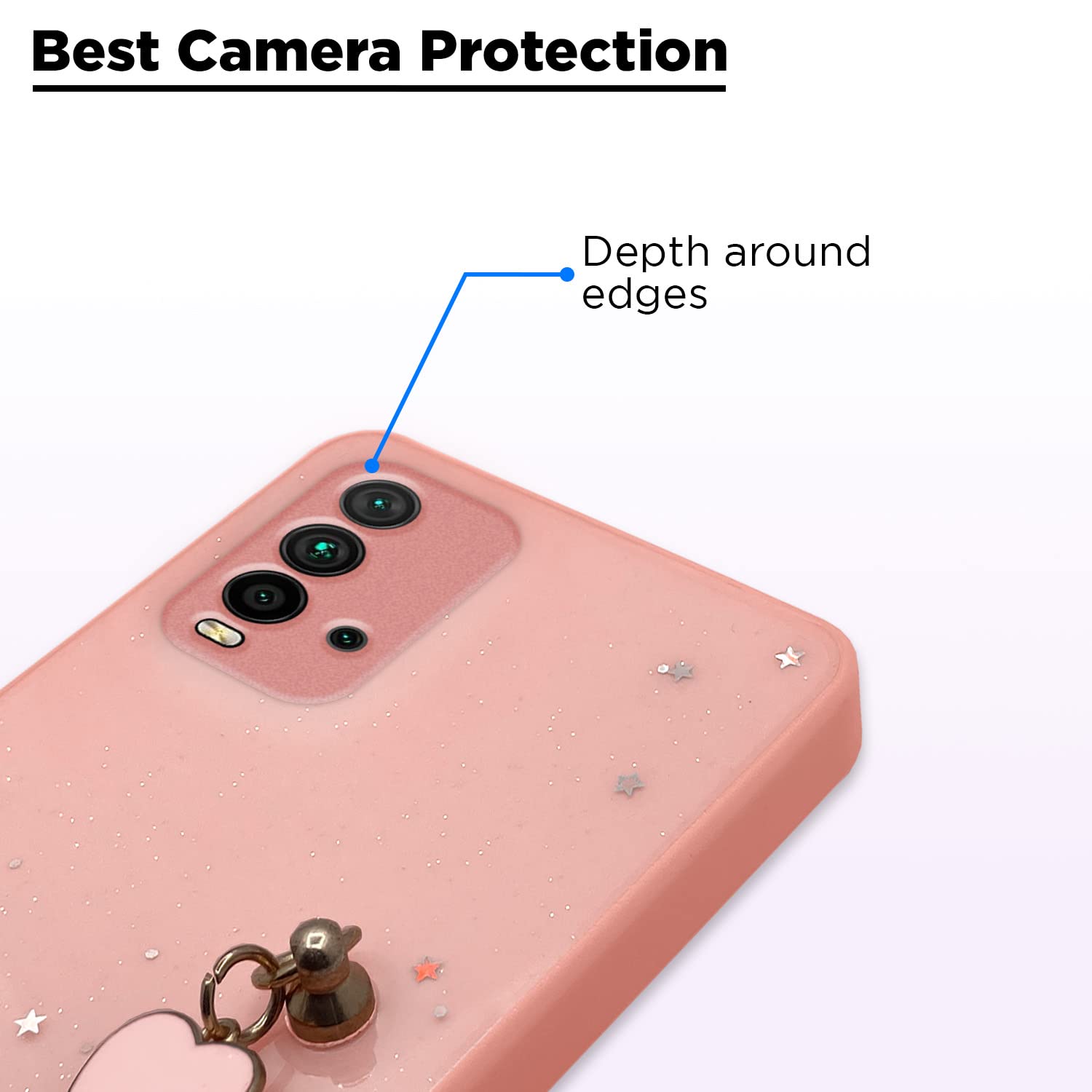 Pikkme Mi Redmi 9 Power Chain Back Coverr (Pink)