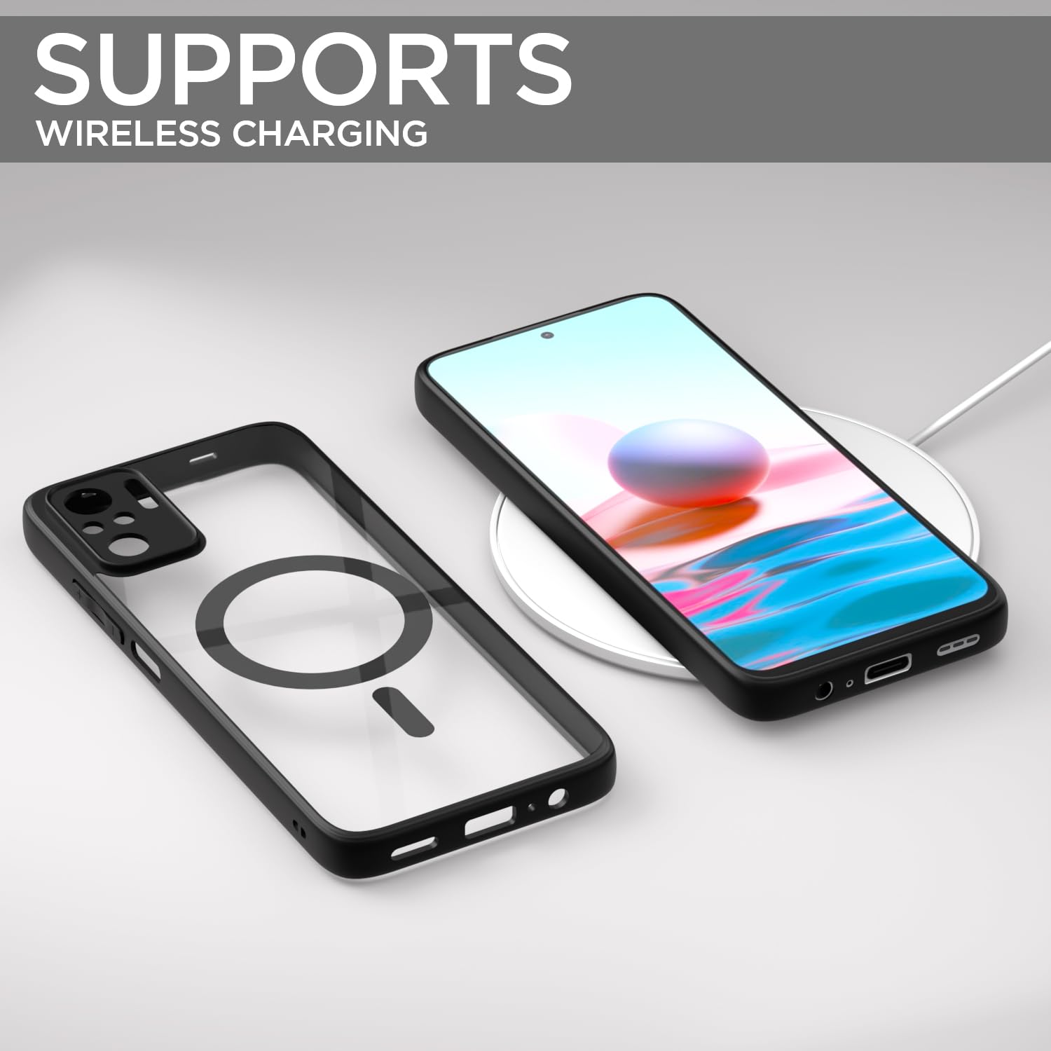 Redmi Note 10/Note 10s MagSafe back cover in black mag-safe by Pikkme – photo 7