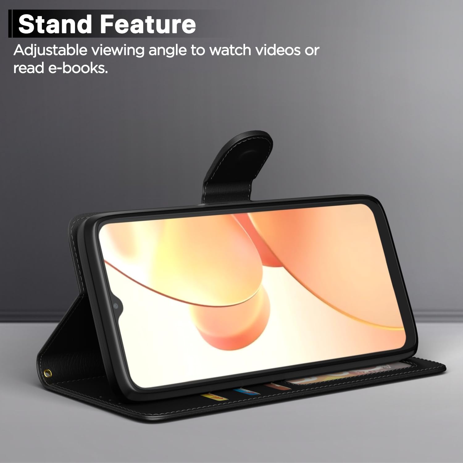 Realme C31 Wallet flip case in black by Pikkme – photo 3