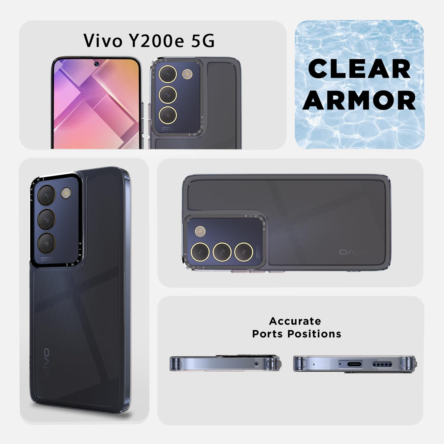 Vivo Y200e 5G Hybrid mobile back cover in transparent by Pikkme – photo 6