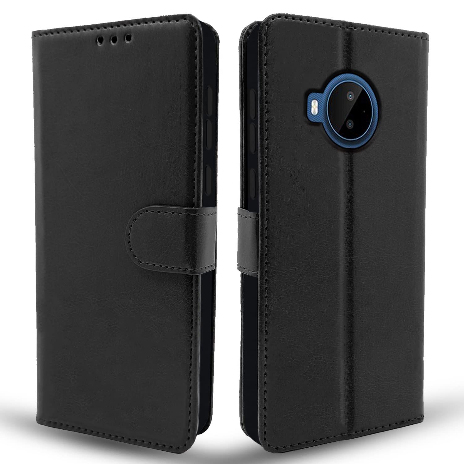 Pikkme Nokia C20 Plus Vintage Flip Cover (Black)