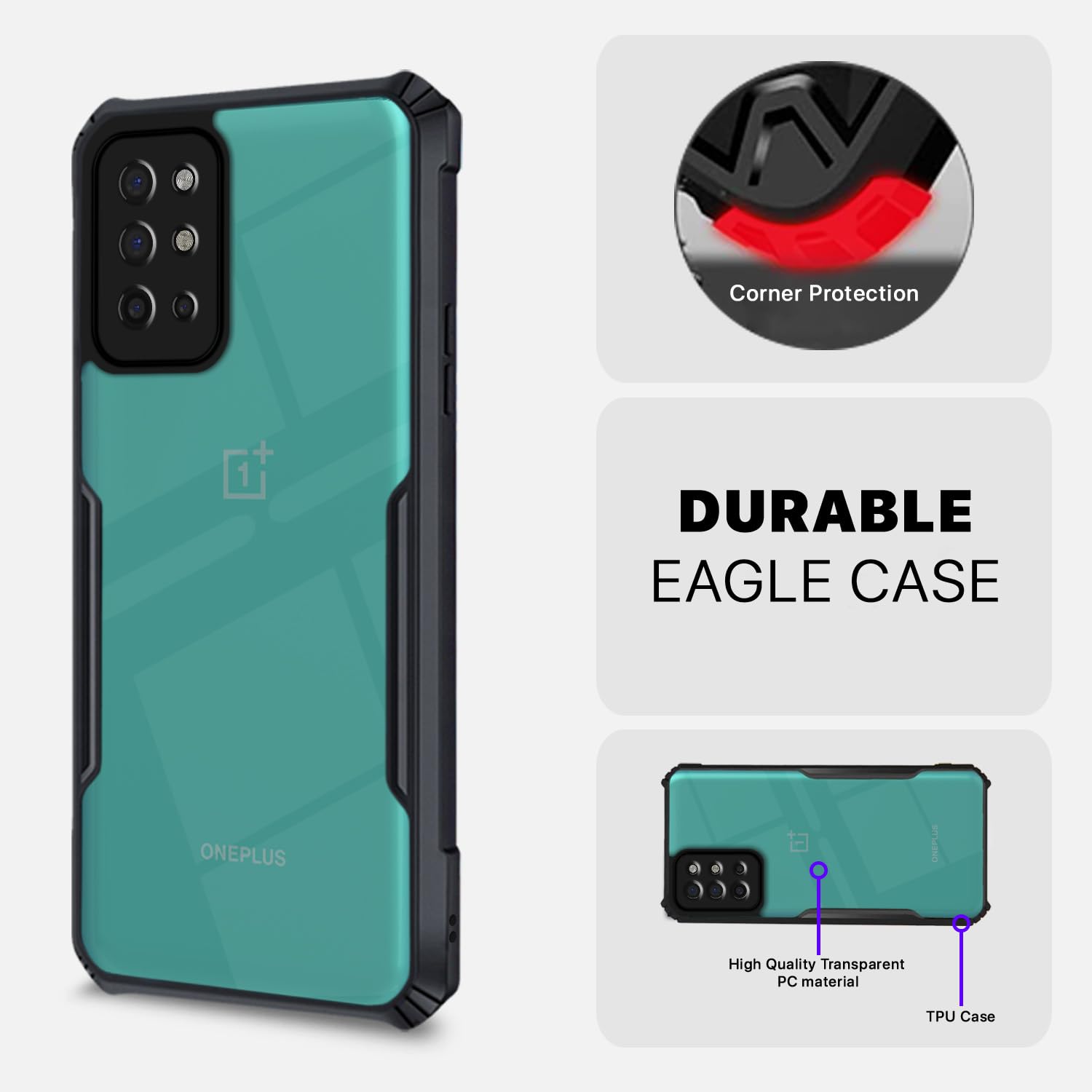 Pikkme OnePlus 8T 5G Eagle Back Cover (Black)