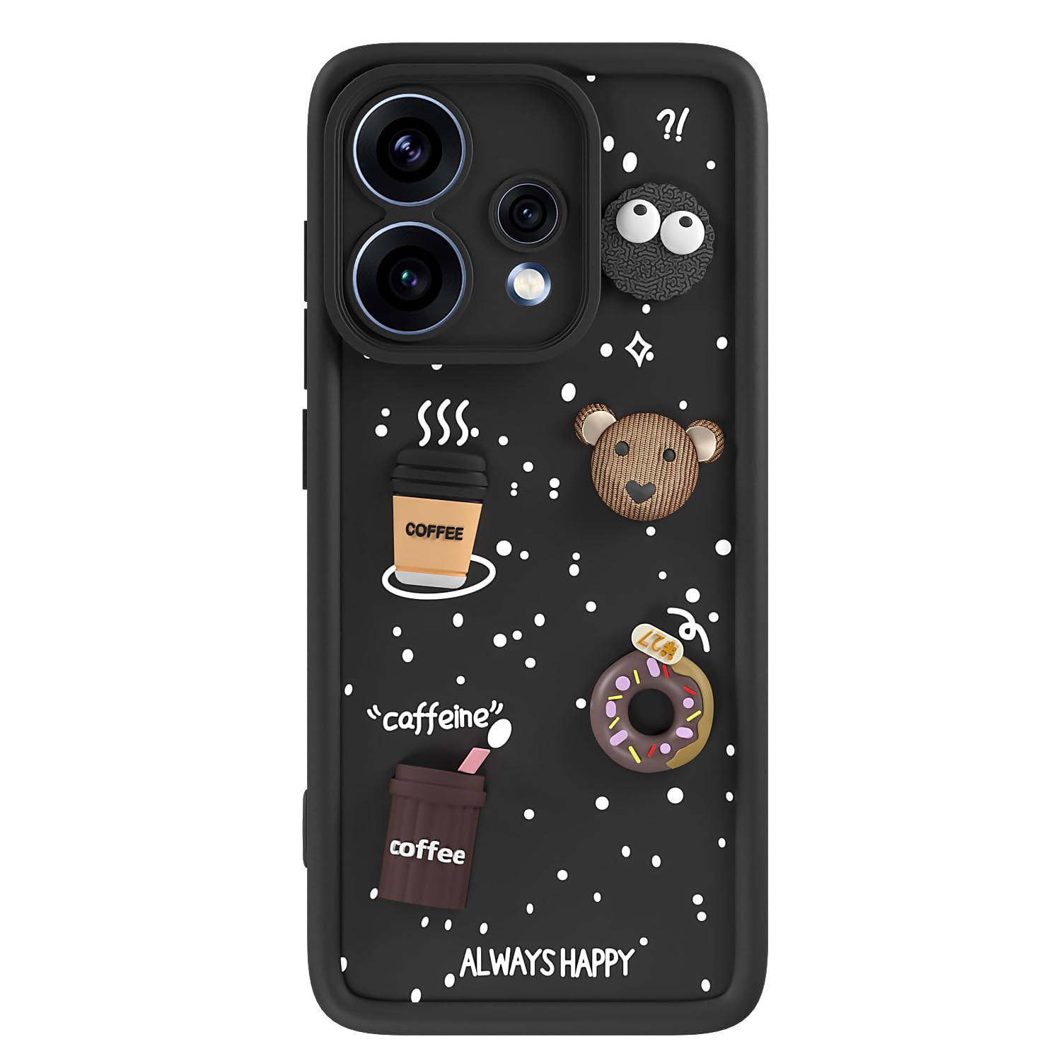 Pikkme black Bear Coffee phone cover for Oppo Reno 15F 5G – photo 7