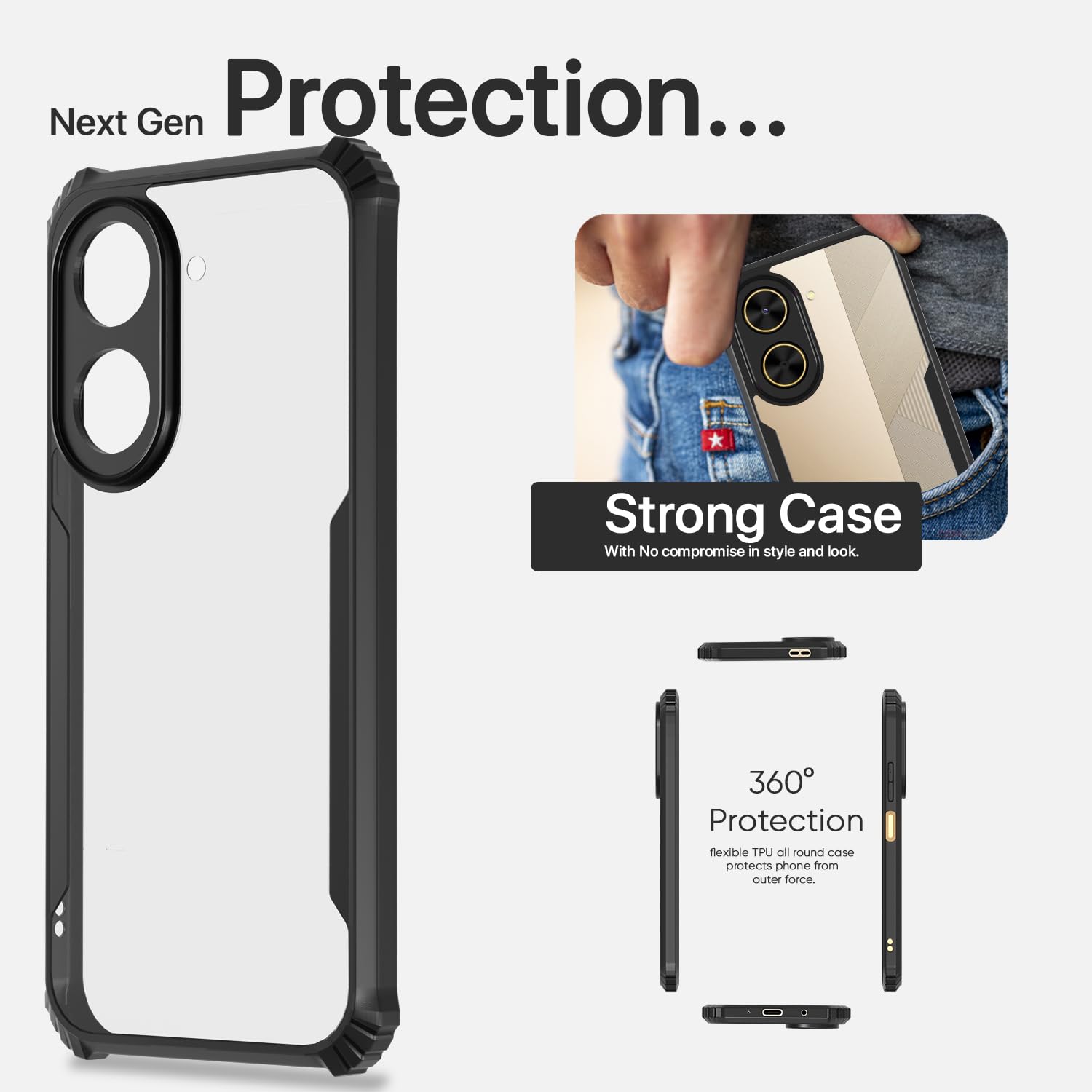 Pikkme Redmi A5/Poco C71 Eagle Back Cover (Black)