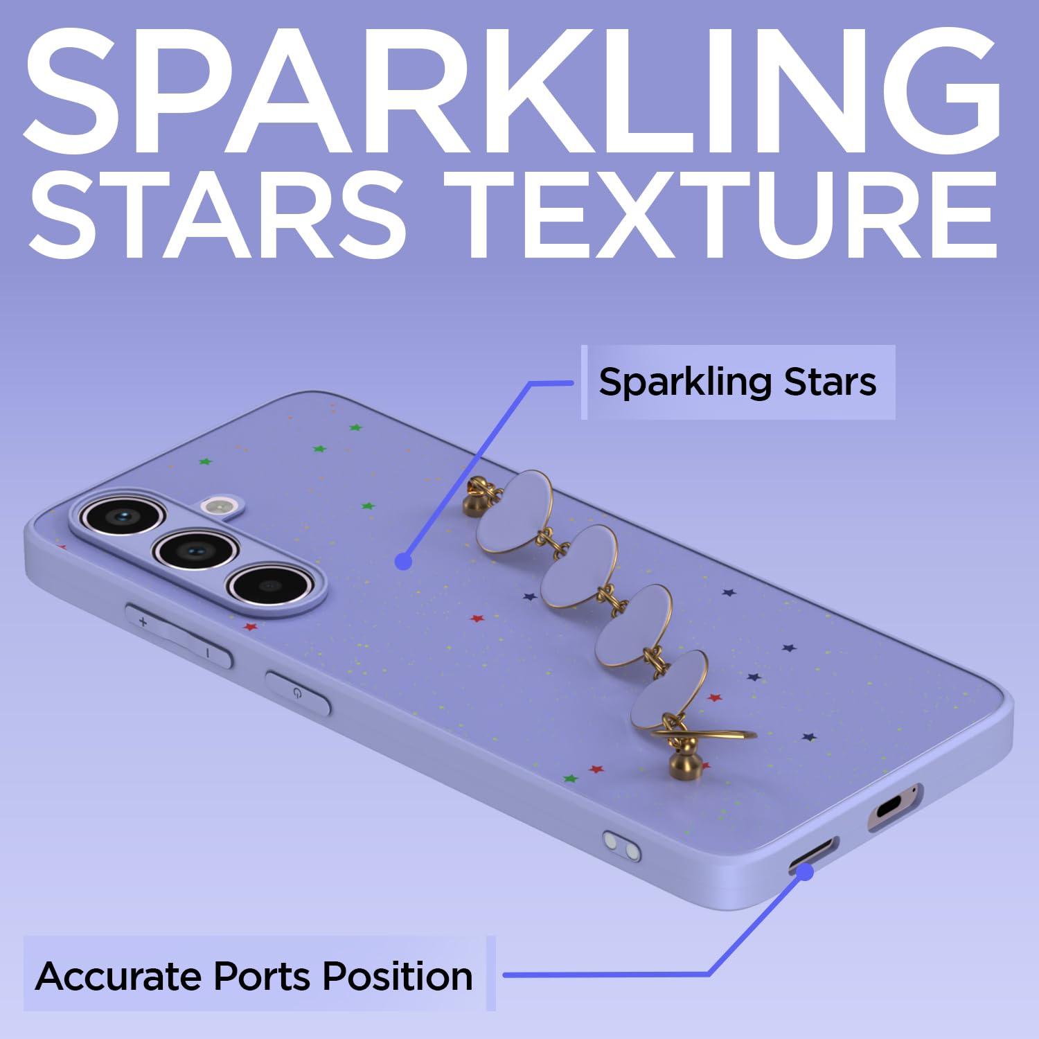 Pikkme Samsung Galaxy A55 5G Chain Back Cover (Purple)