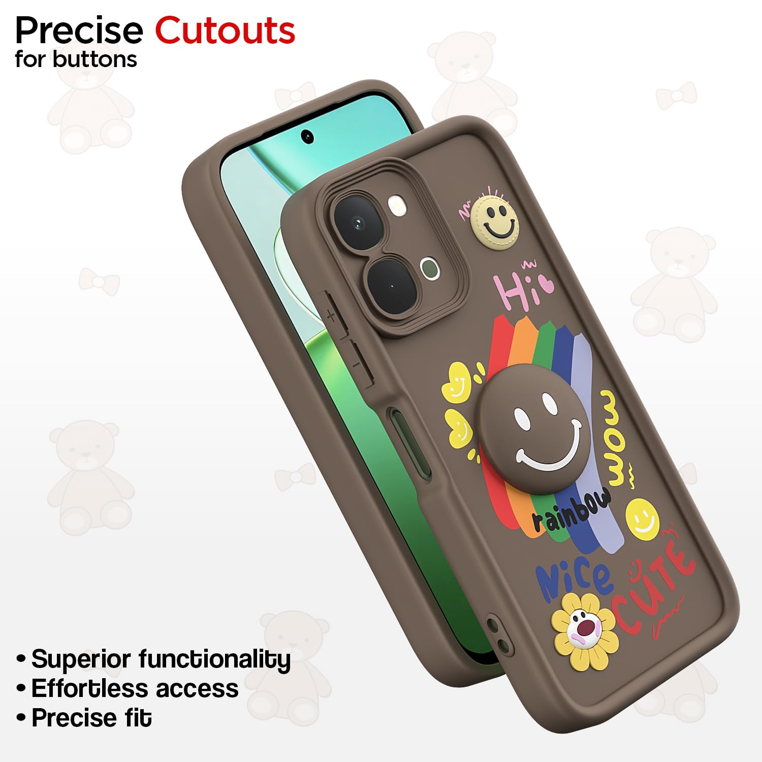 Pikkme brown mobile back cover for Vivo T5x/Y51 Pro/iQOO Z11x 5G – photo 6