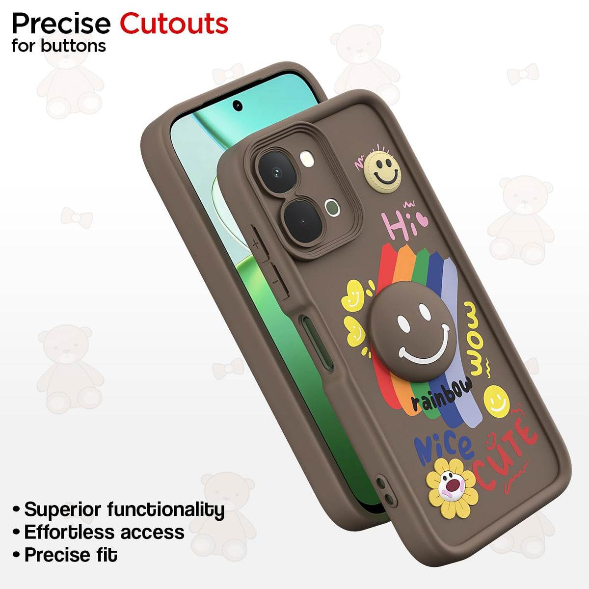 Pikkme brown mobile back cover for Vivo T5x/Y51 Pro/iQOO Z11x 5G – photo 6