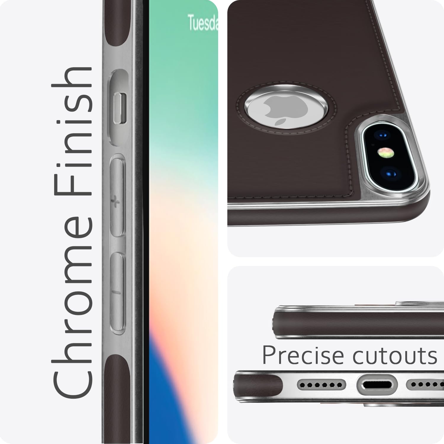 iPhone X/XS mobile cover in chrome coffee by Pikkme – photo 6