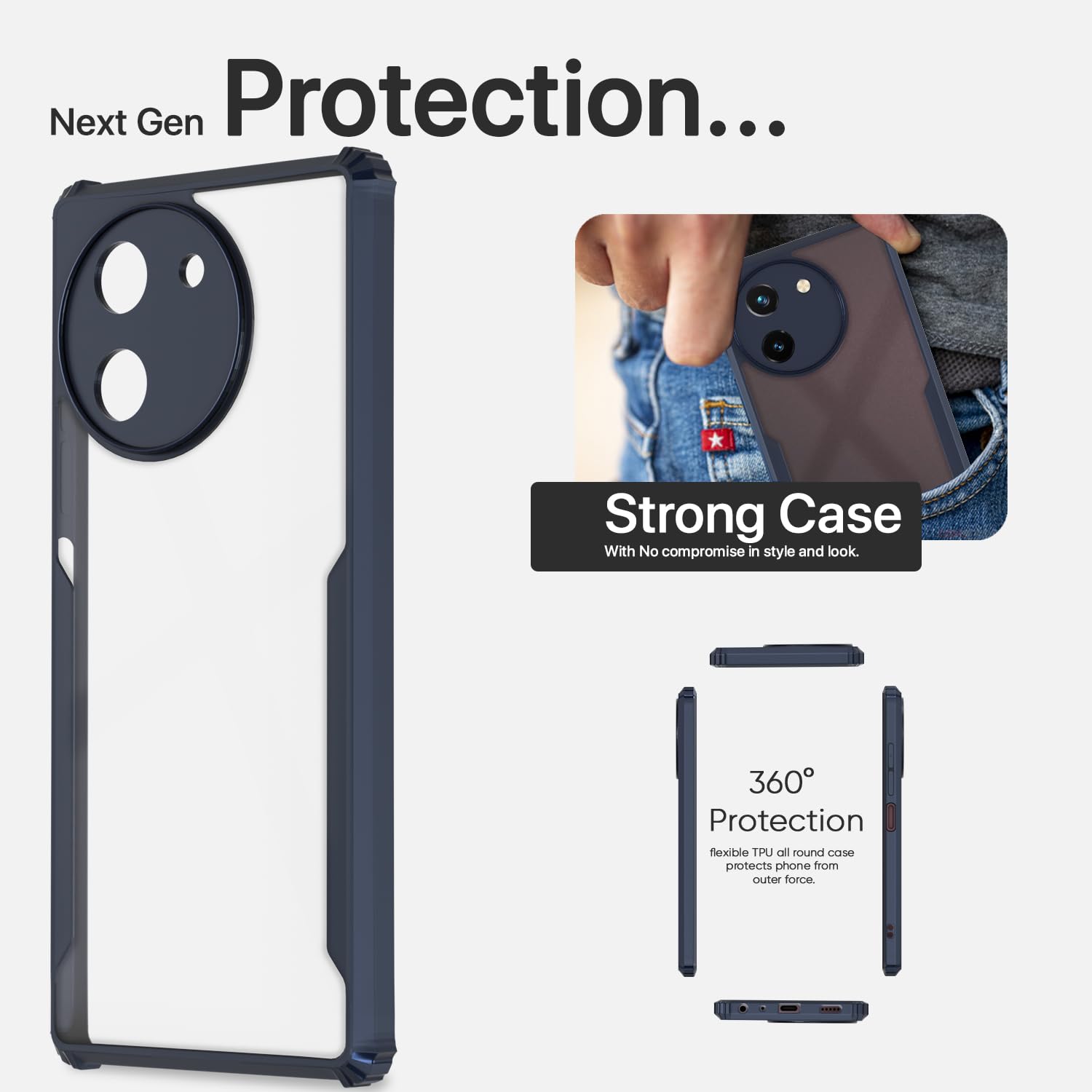 Blue Clear phone cover for Vivo T3x/Y200i 5G – Pikkme – photo 6