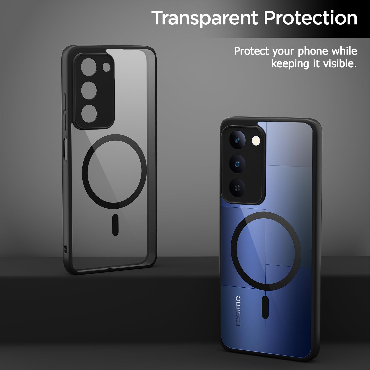 Pikkme Realme P4 Lite 5G black mag-safe mobile cover – photo 3