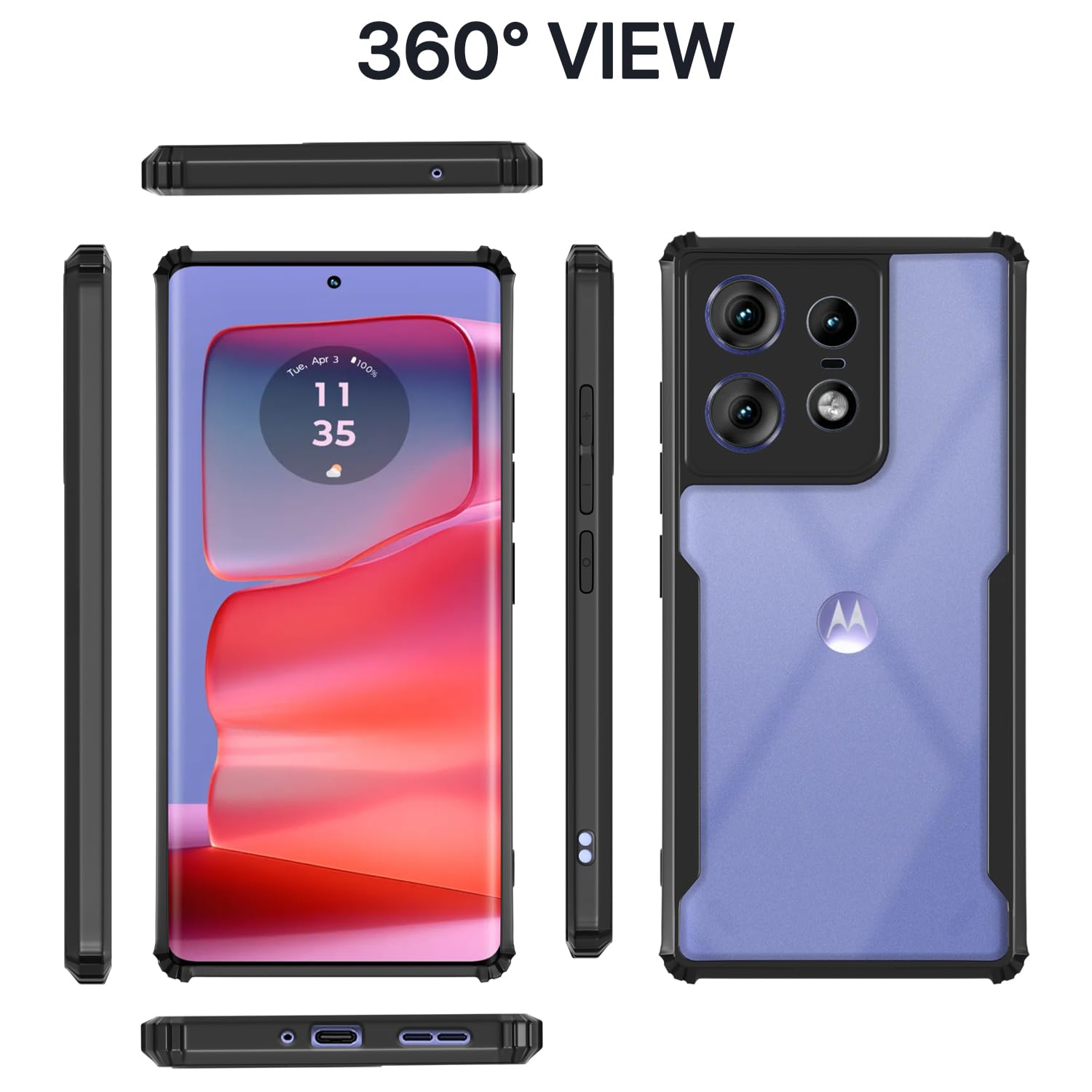 Pikkme Moto Edge 50 Pro 5G Eagle Back Cover (Black)