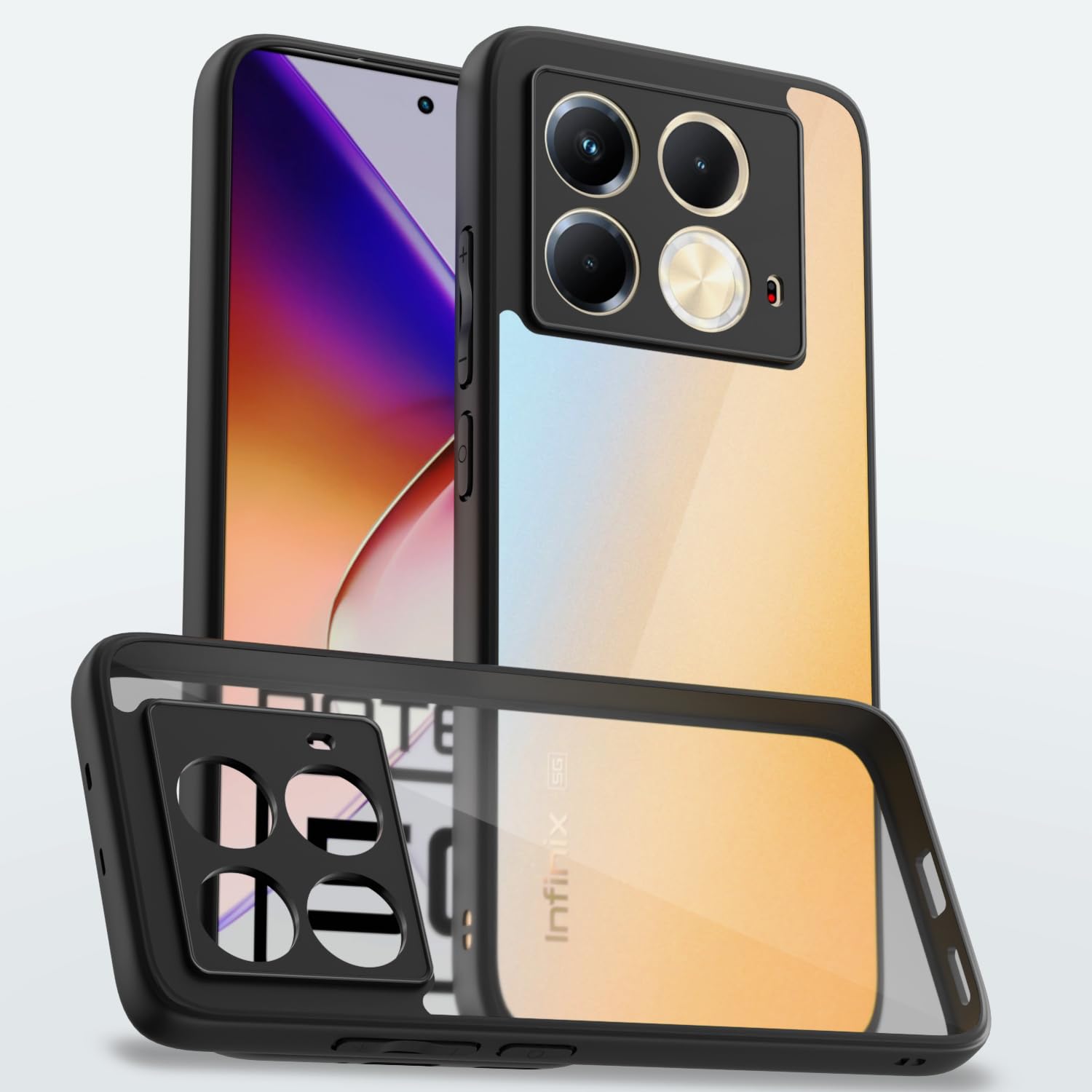 Black Hybrid phone cover for Infinix Note 40 5G – Pikkme