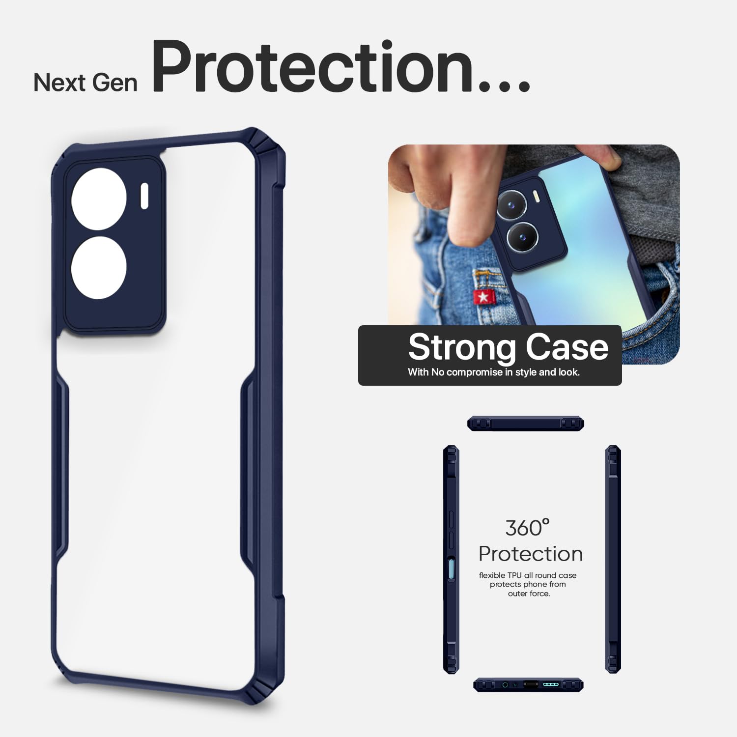 Blue phone cover for Vivo Y16/T2x/Y56 – Pikkme – photo 6