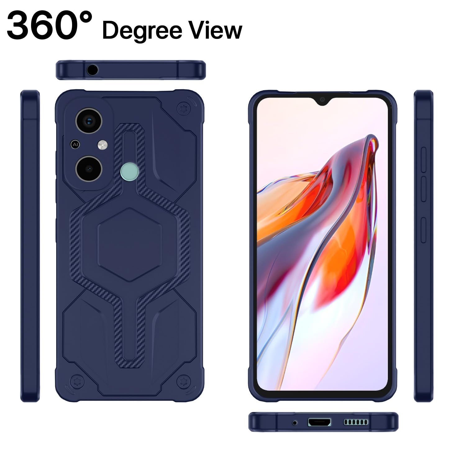 Pikkme blue Hybrid phone cover for Redmi 12C/Poco C55 – photo 2