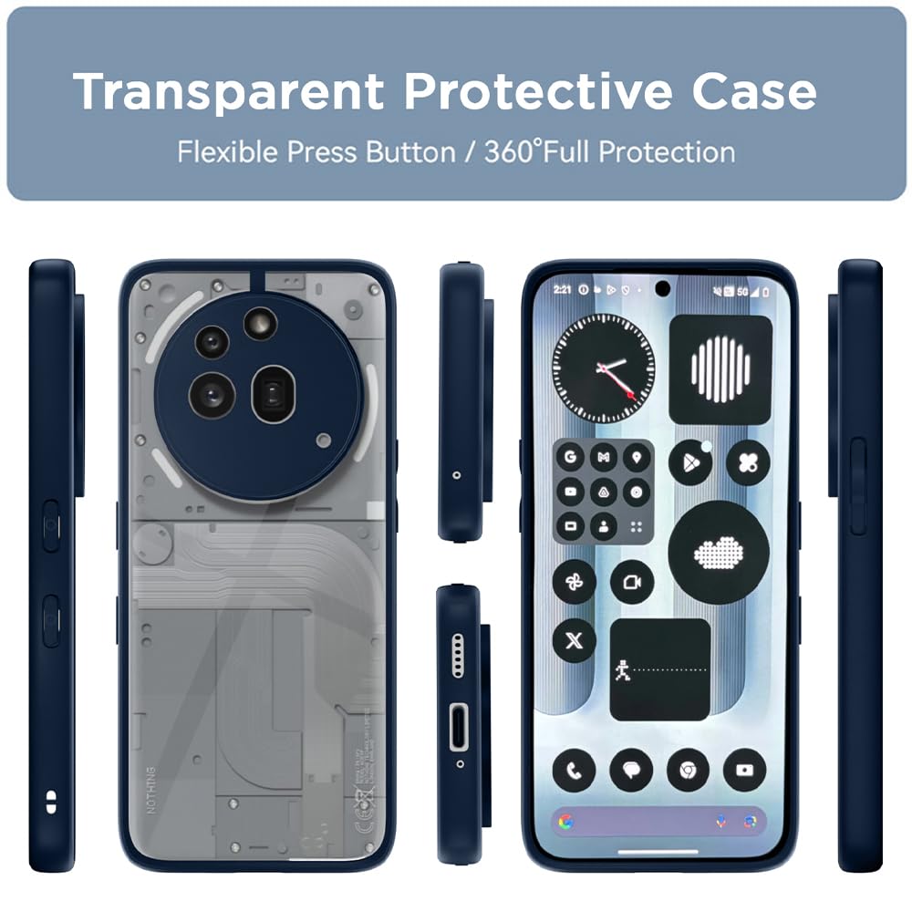 Pikkme Nothing Phone 3a Pro 5G Eagle 2 Shockproof Sleek Hybrid Armor Back Cover (Blue)
