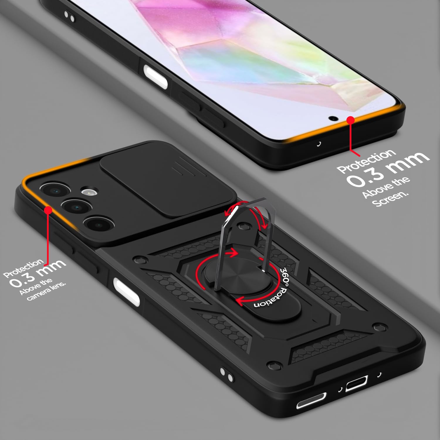 Samsung A26 5G/360 D10 Camera Shield back cover in black by Pikkme – photo 4