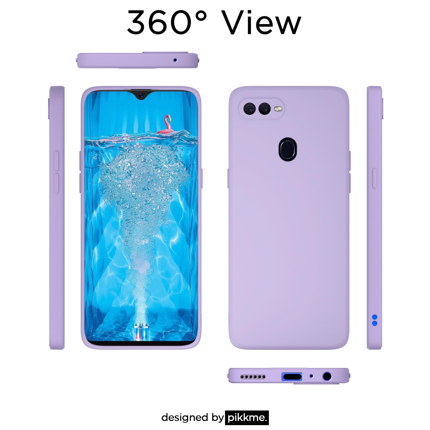Pikkme Oppo F9 Pro/Realme 2 Pro/Realme U1 Liquid Silicone Back Cover | Purple