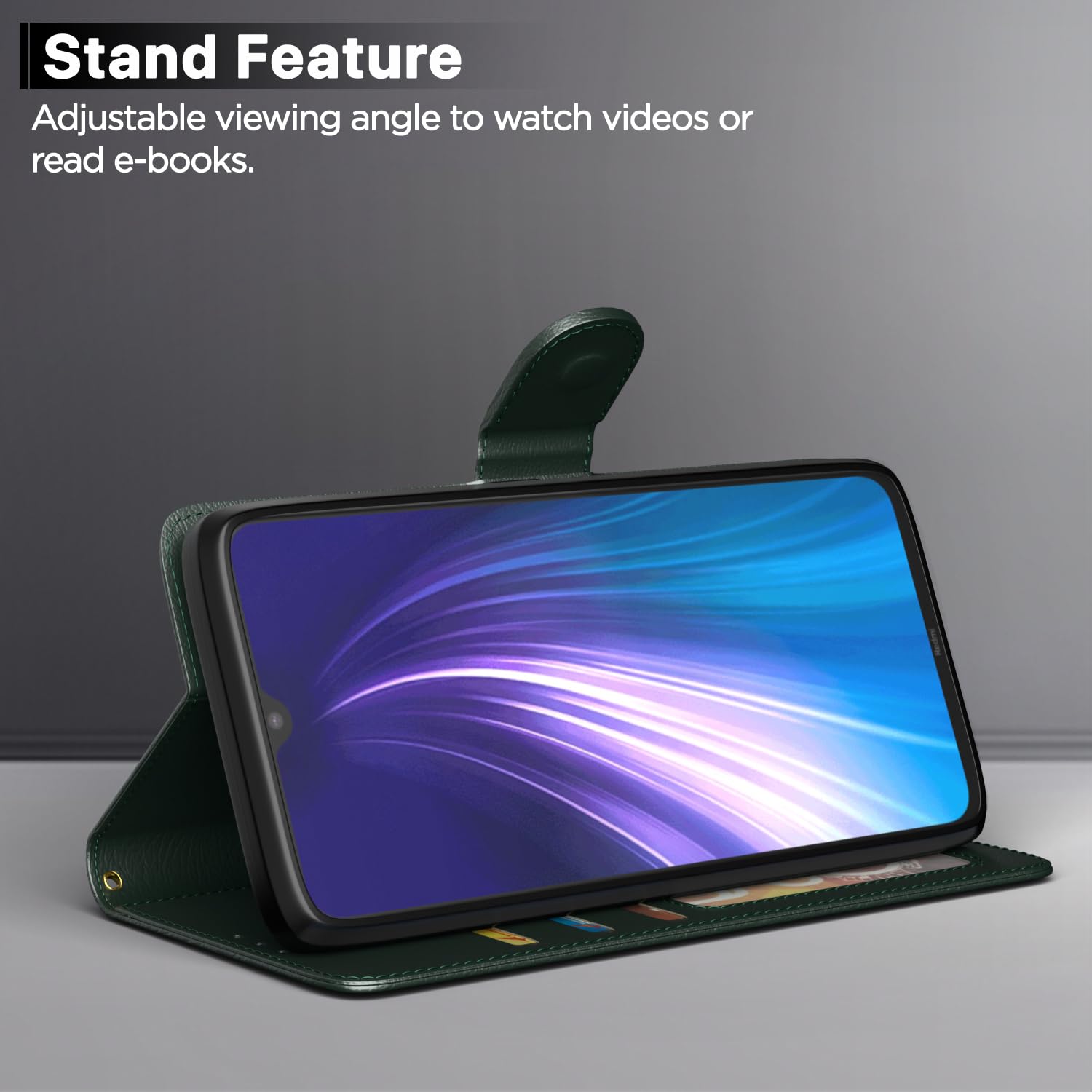 Pikkme green Wallet flip case for Redmi Note 8 – photo 3