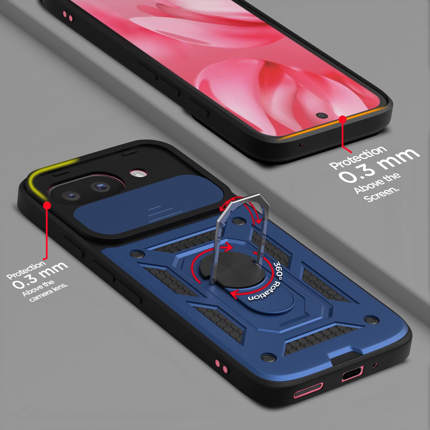 Pikkme Google Pixel 9A D10 Tough Armor Back Cover (Blue)