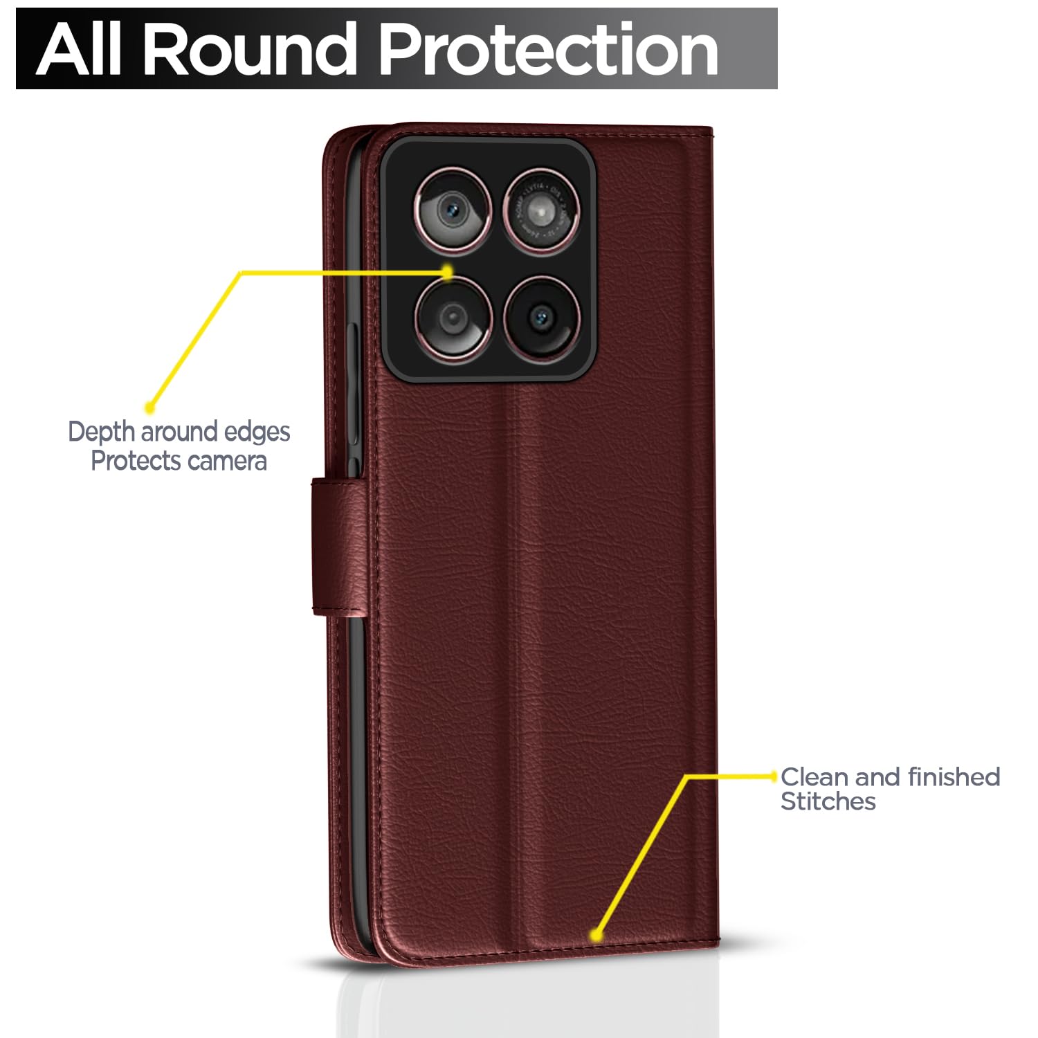 Pikkme Motorola Moto Edge 60 5G / Motorola Moto Edge 60 Fusion 5G Vintage Flip Cover (Brown)