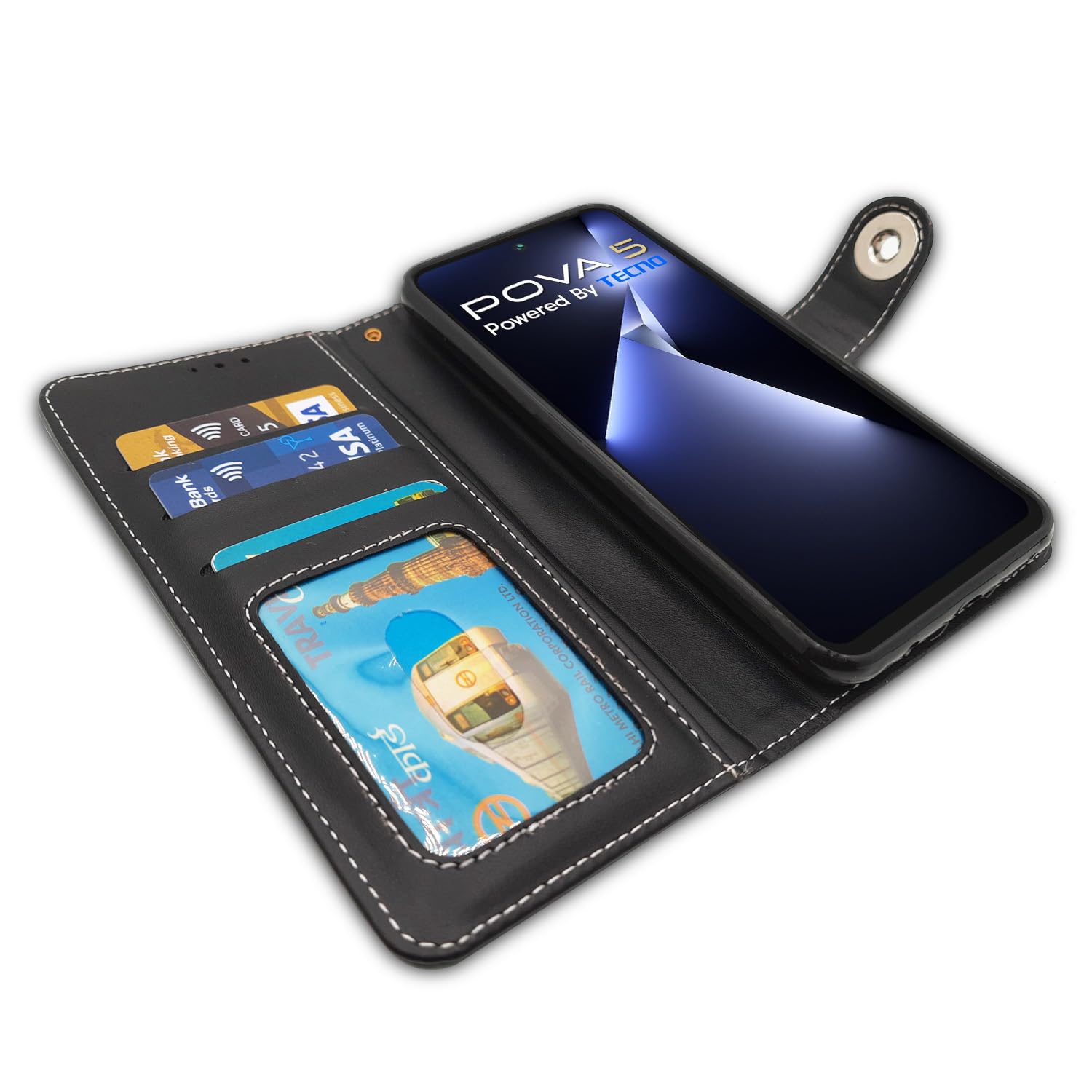 Grey wallet flip cover for Tecno Pova 5/Pova 5 Pro 5G – Pikkme – photo 4