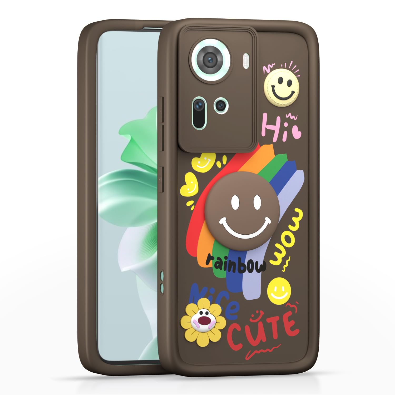 Brown Soft Silicone phone cover for Oppo Reno 11 5G – Pikkme