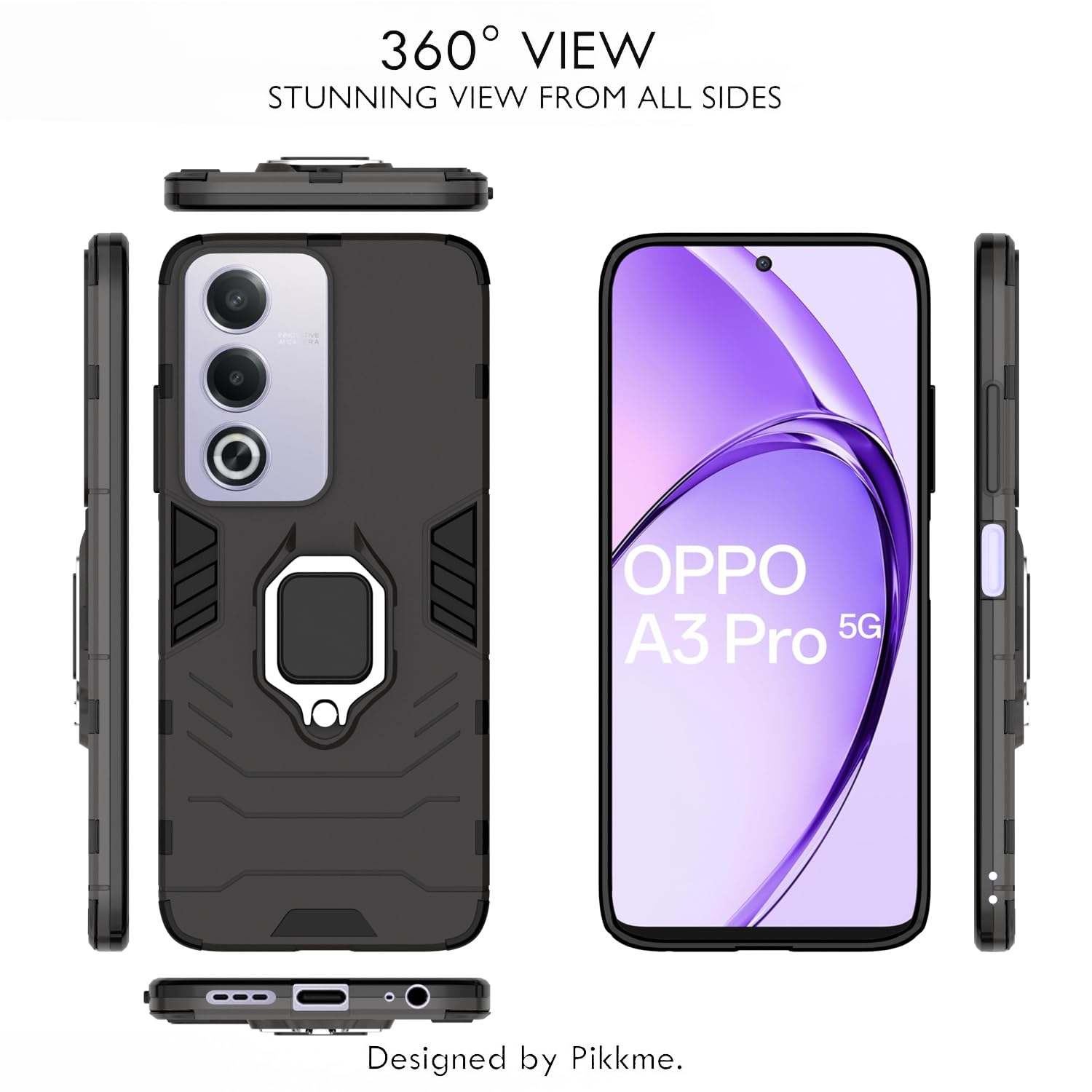 Oppo A3 Pro 5G back cover in black by Pikkme – photo 3