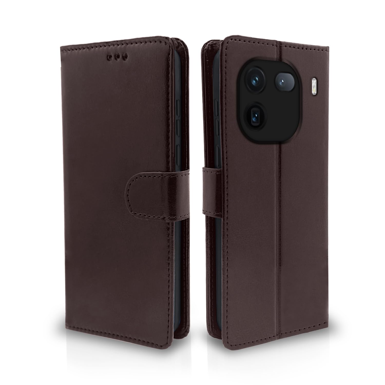 iQOO 12 5G flip cover in coffee by Pikkme