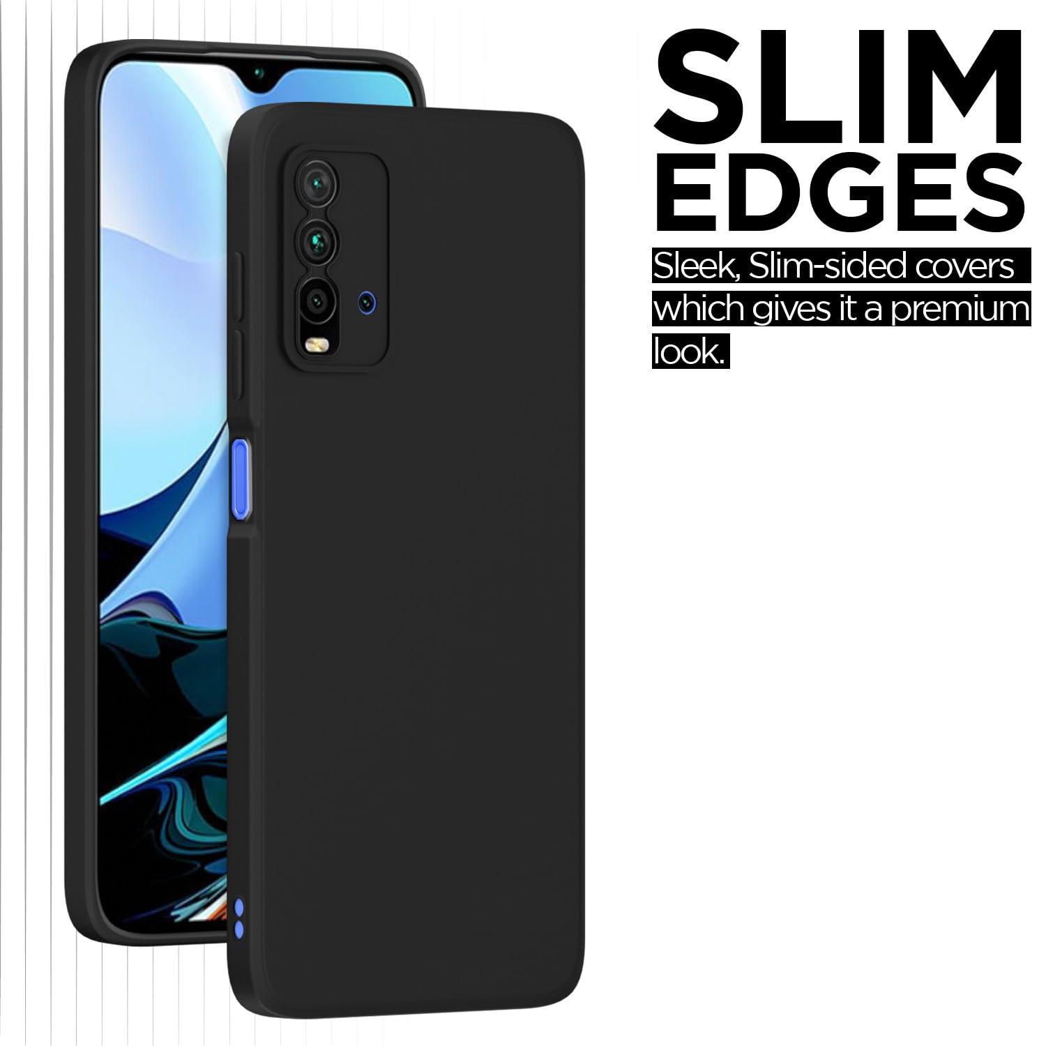 Pikkme Mi Redmi 9 Power Liquid Silicone Back Cover | Black
