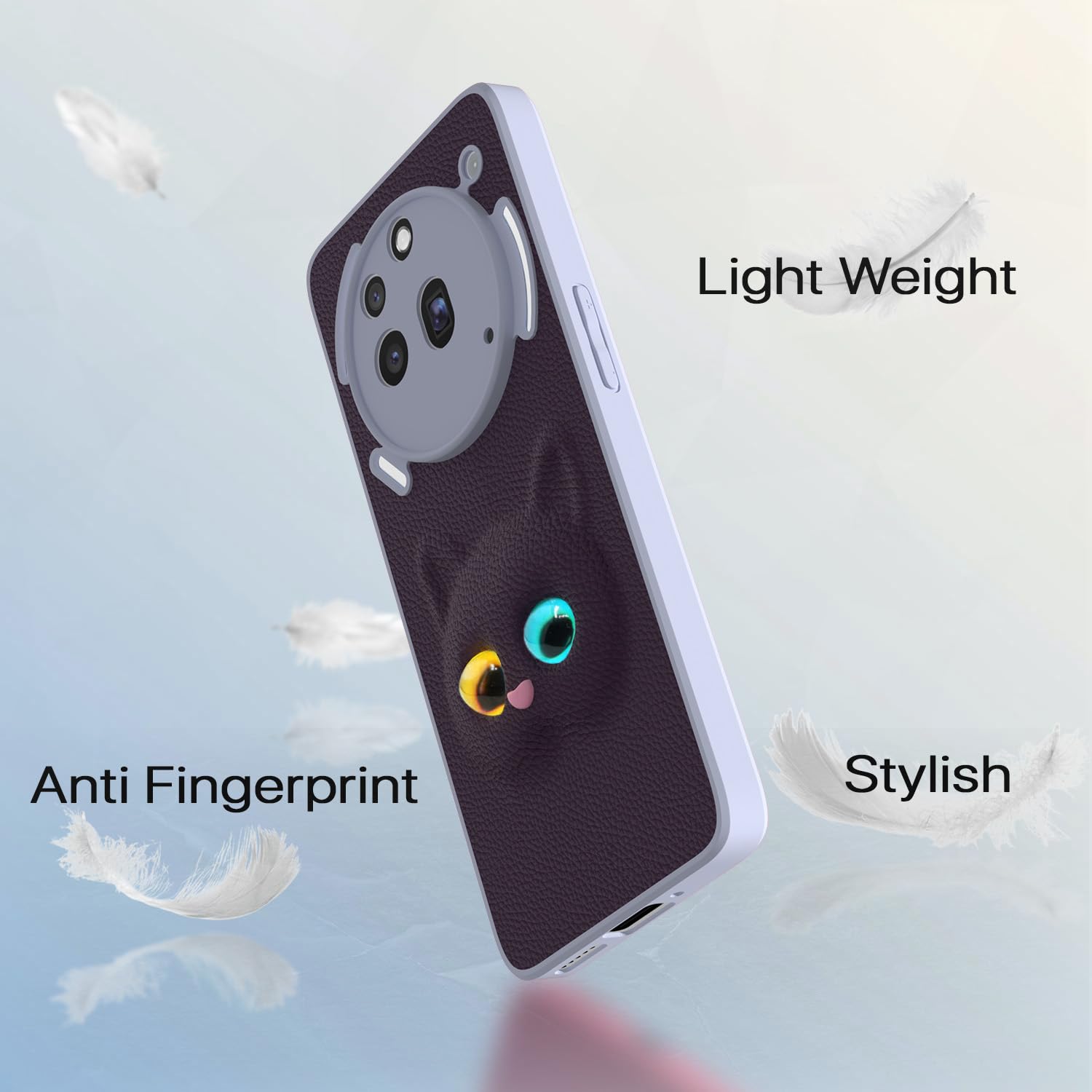 Pikkme Nothing Phone 3a 5G Kitty Back Cover (Purple)