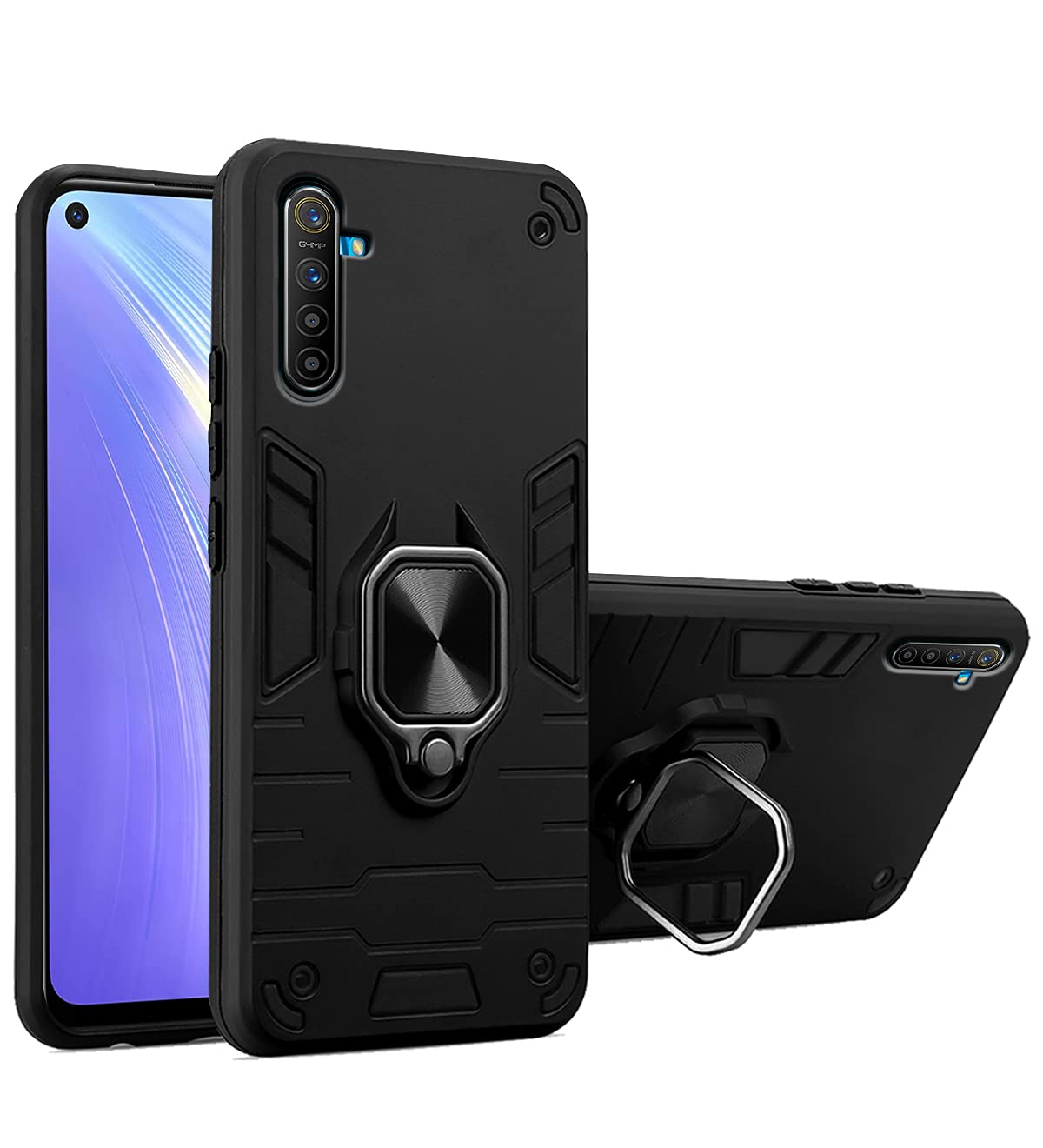 Pikkme Realme 6 D5 Tough Armor black mobile cover
