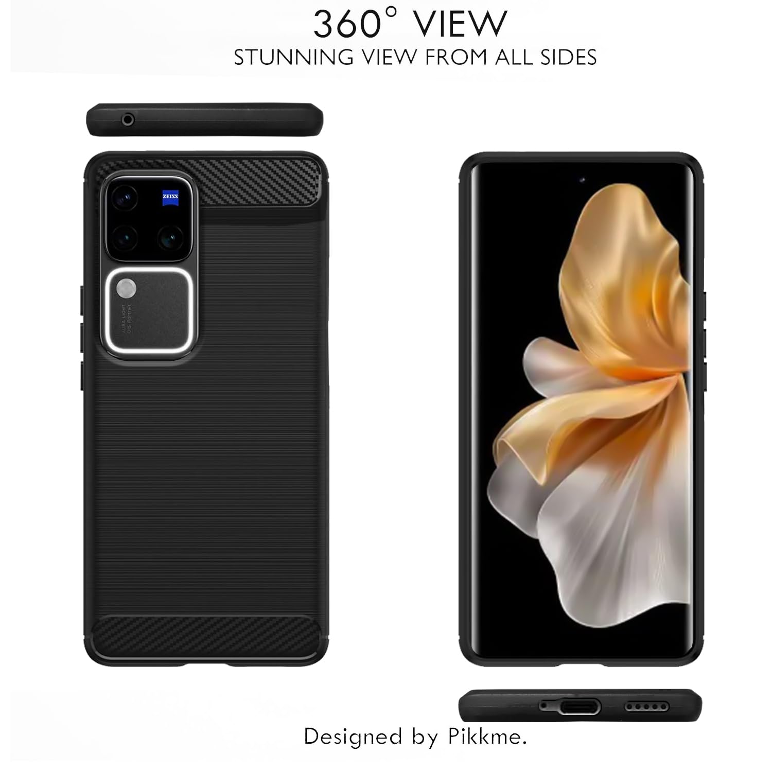 Black phone cover for Vivo V30 Pro 5G – Pikkme – photo 2