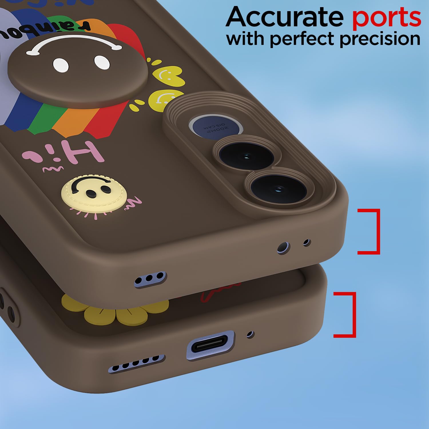 Pikkme brown Soft Silicone back cover for Vivo V70 FE 5G – photo 4