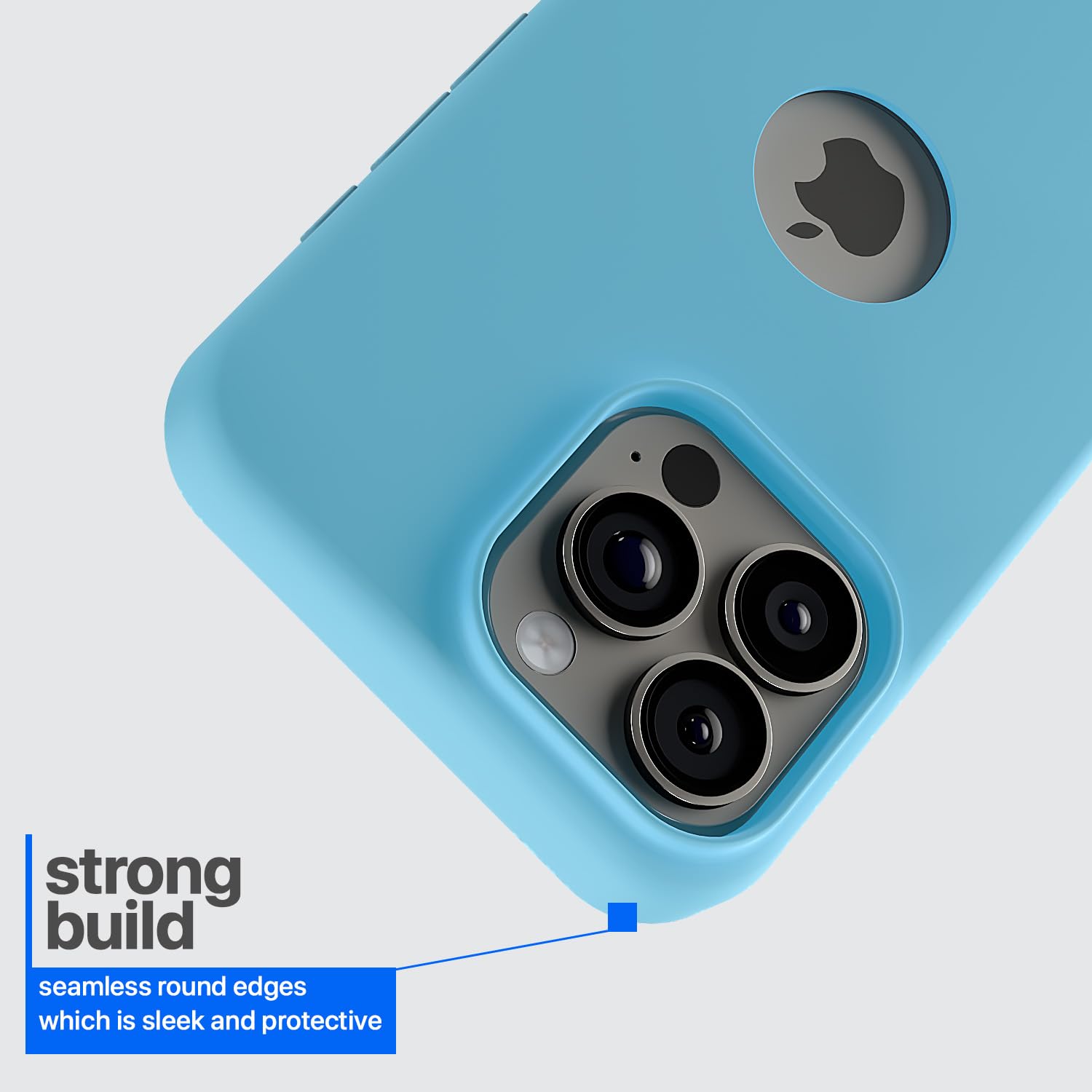 Pikkme iPhone 16 Pro Super Soft Silicone Back Cover (Sea Blue)