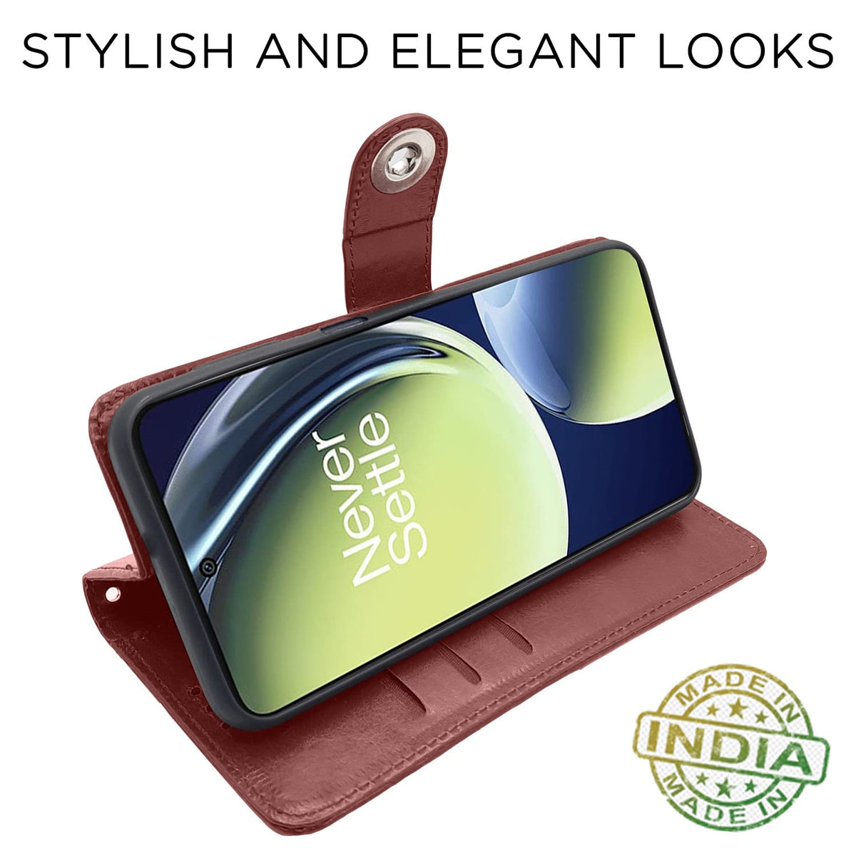 Pikkme OnePlus Nord CE 3 Lite 5G brown flip cover – photo 6